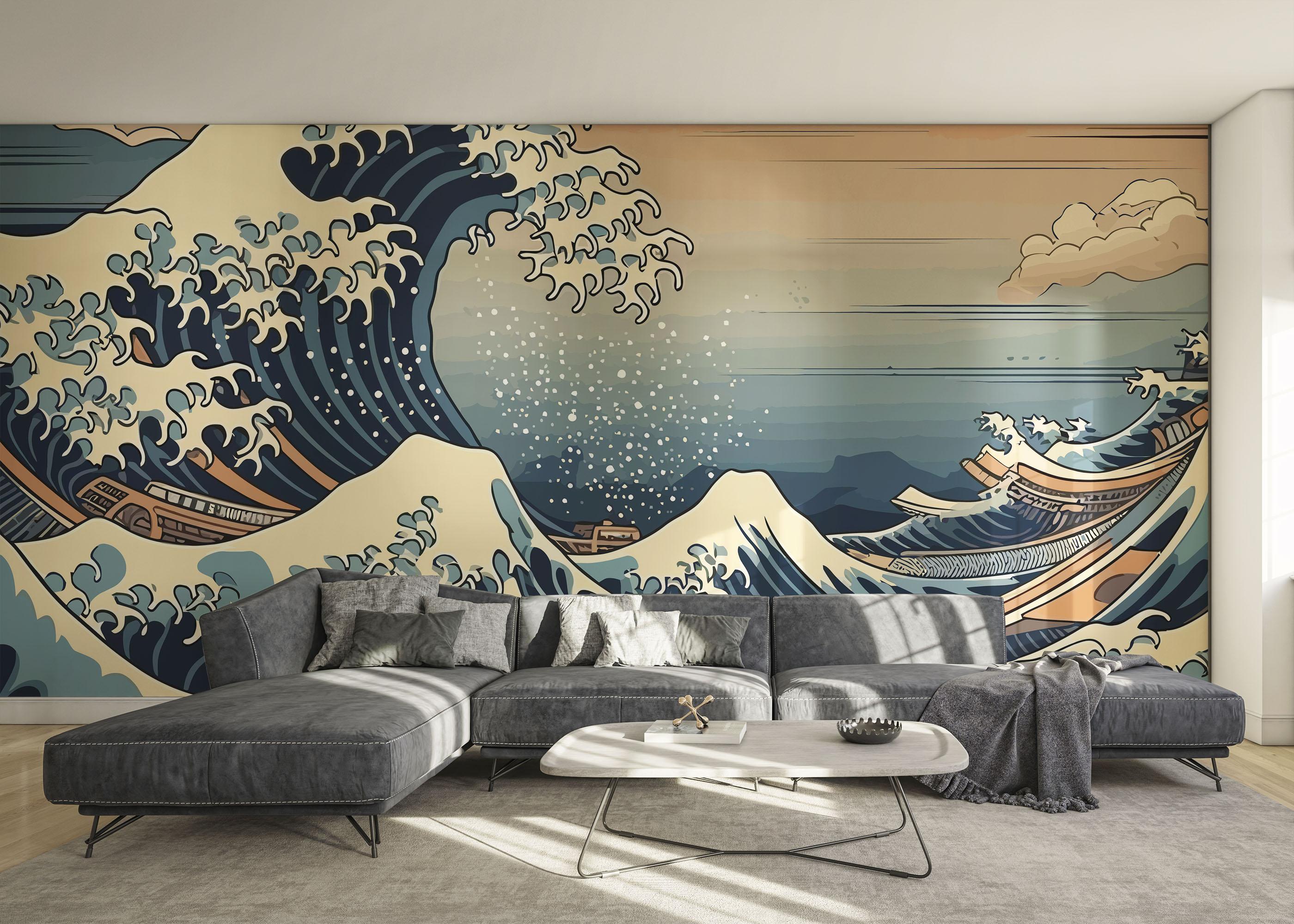 Fototapeta Brown Boat Wave mockup 0