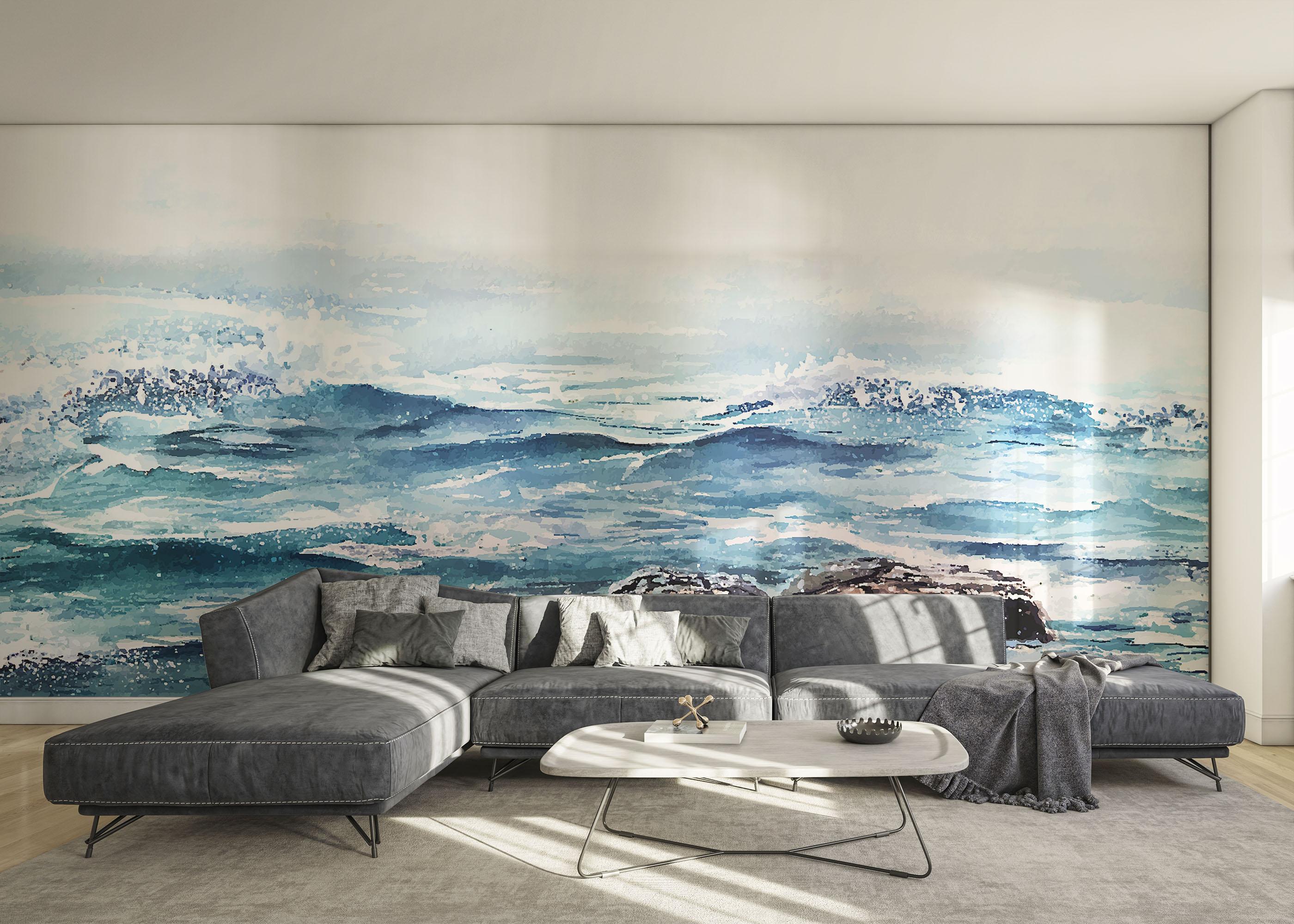 Fototapeta Ocean Rock Wave mockup 0