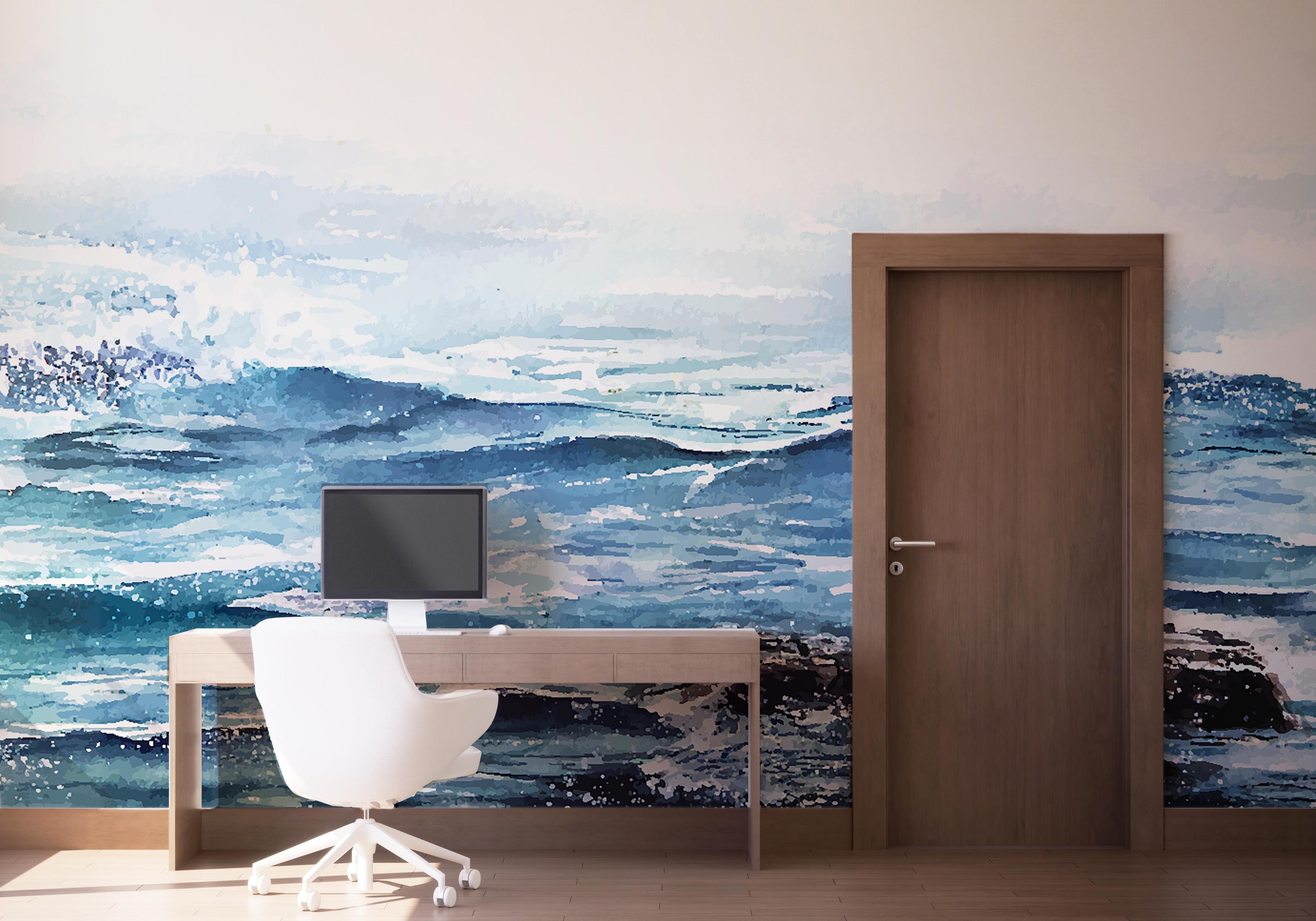 Fototapeta Ocean Rock Wave mockup 1