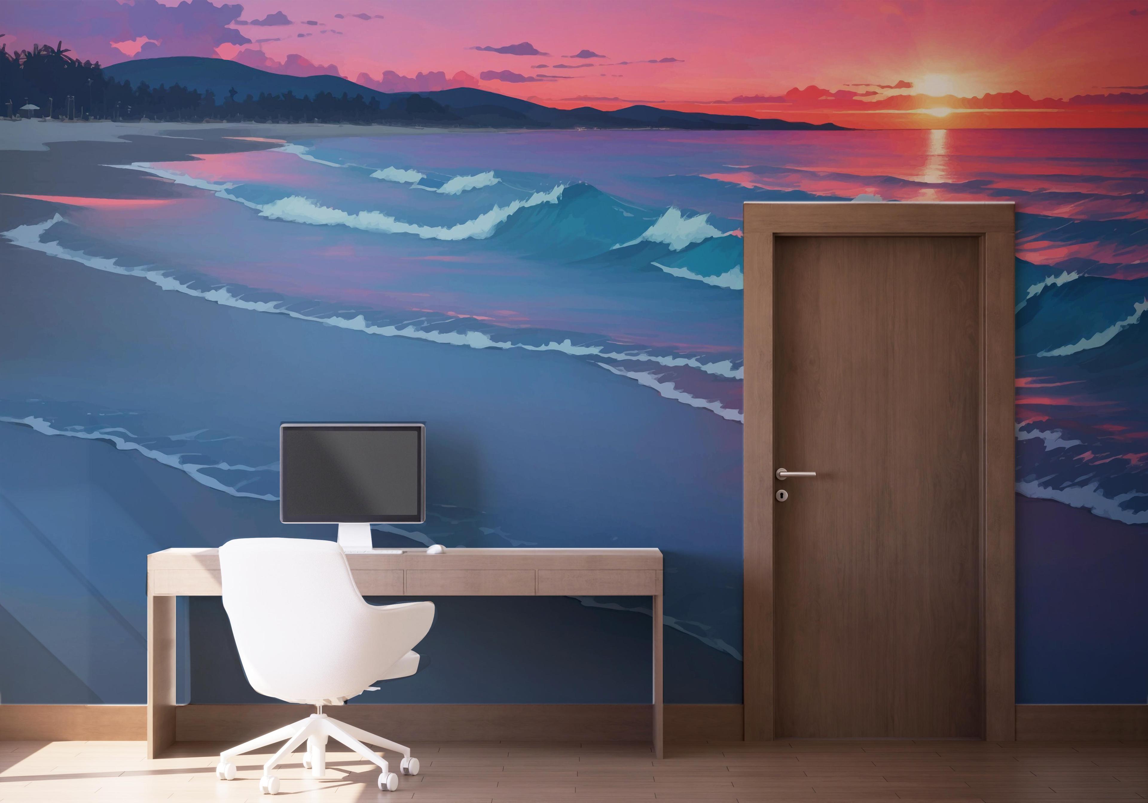 Fototapeta Purple Light Beach mockup 1