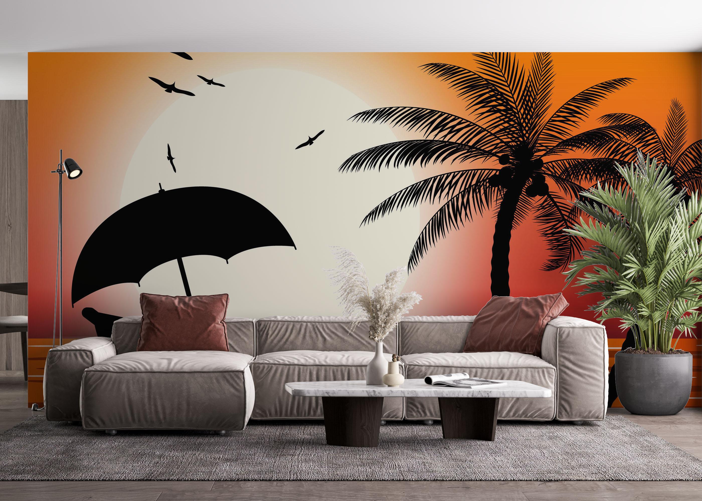 Fototapeta Beach Chair Sunset mockup 4