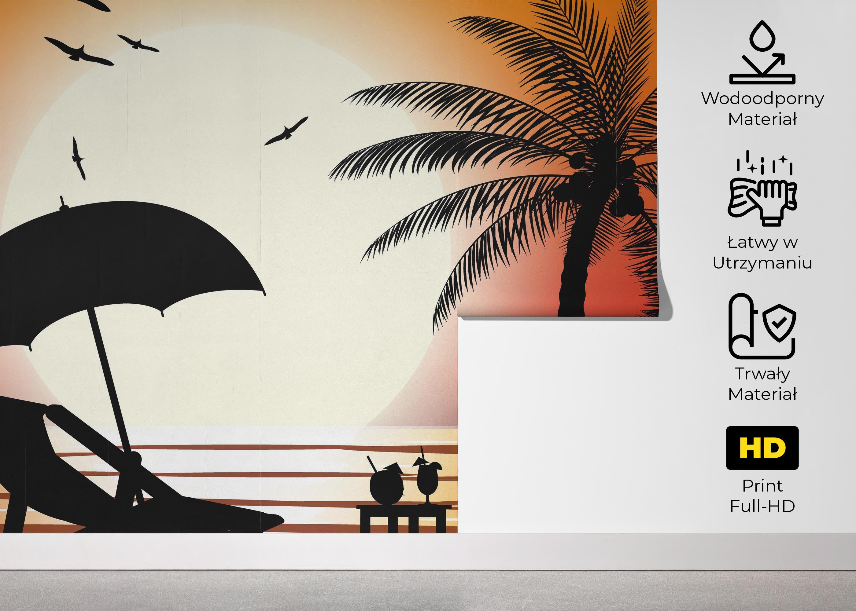 Fototapeta Beach Chair Sunset mockup 5