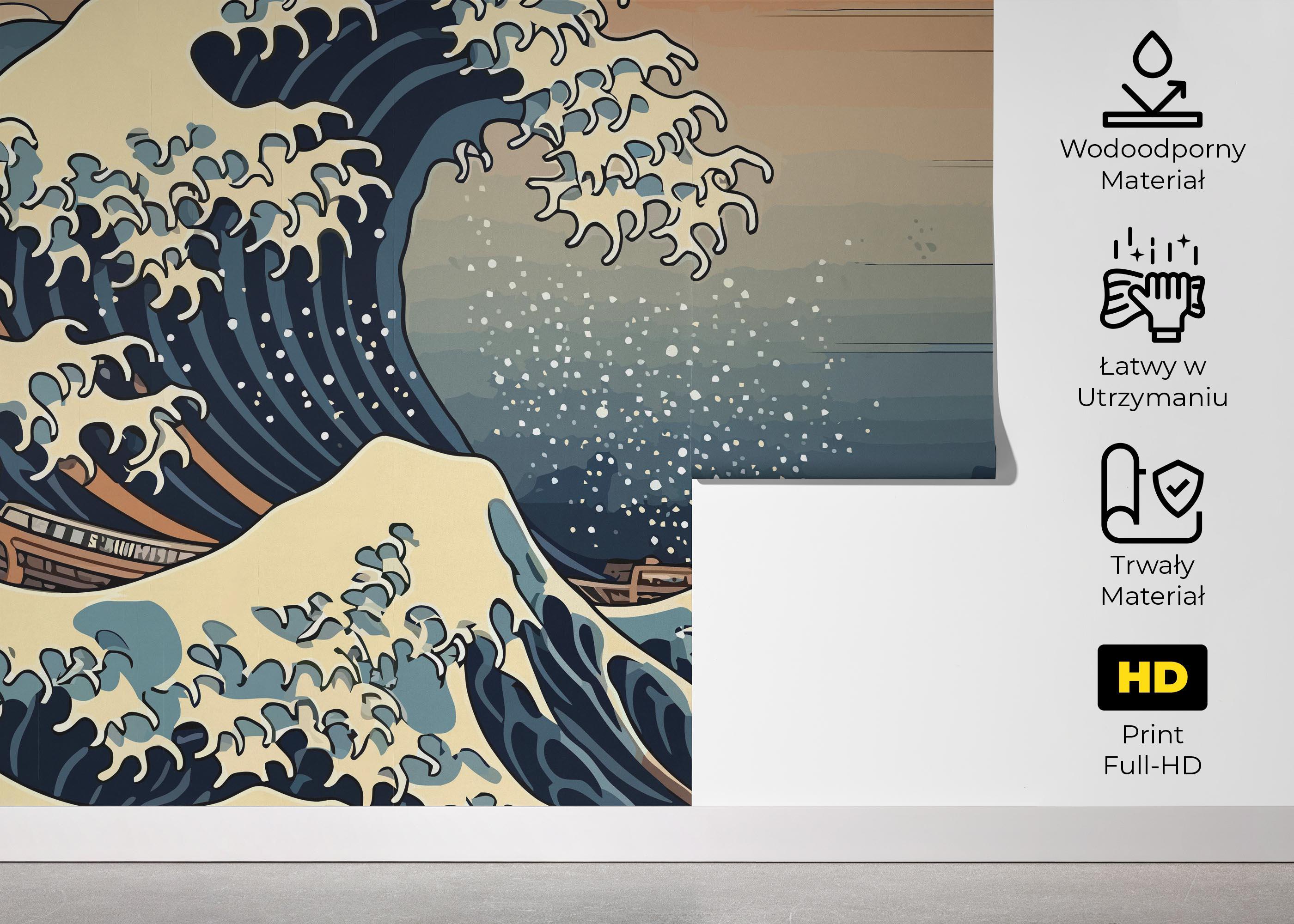 Fototapeta Brown Boat Wave mockup 5