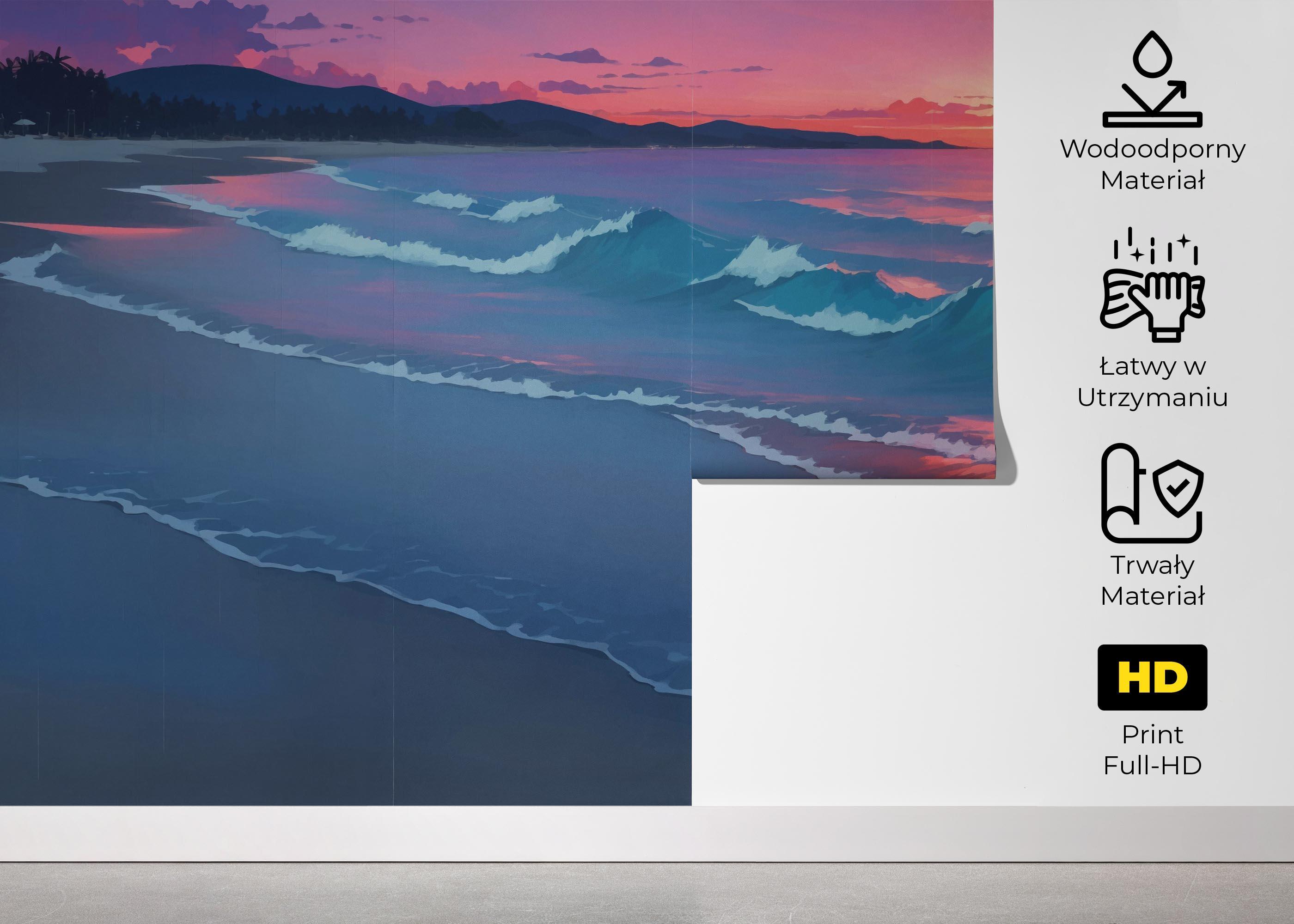 Fototapeta Purple Light Beach mockup 5