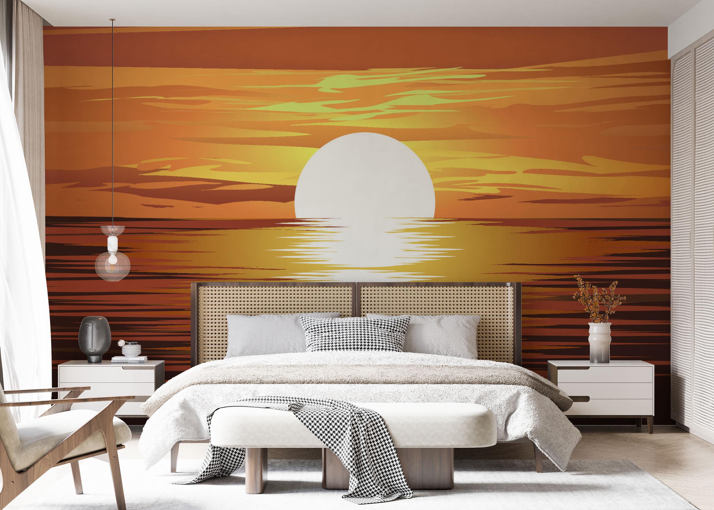 Fototapeta Sunset Brown Ocean mockup 7