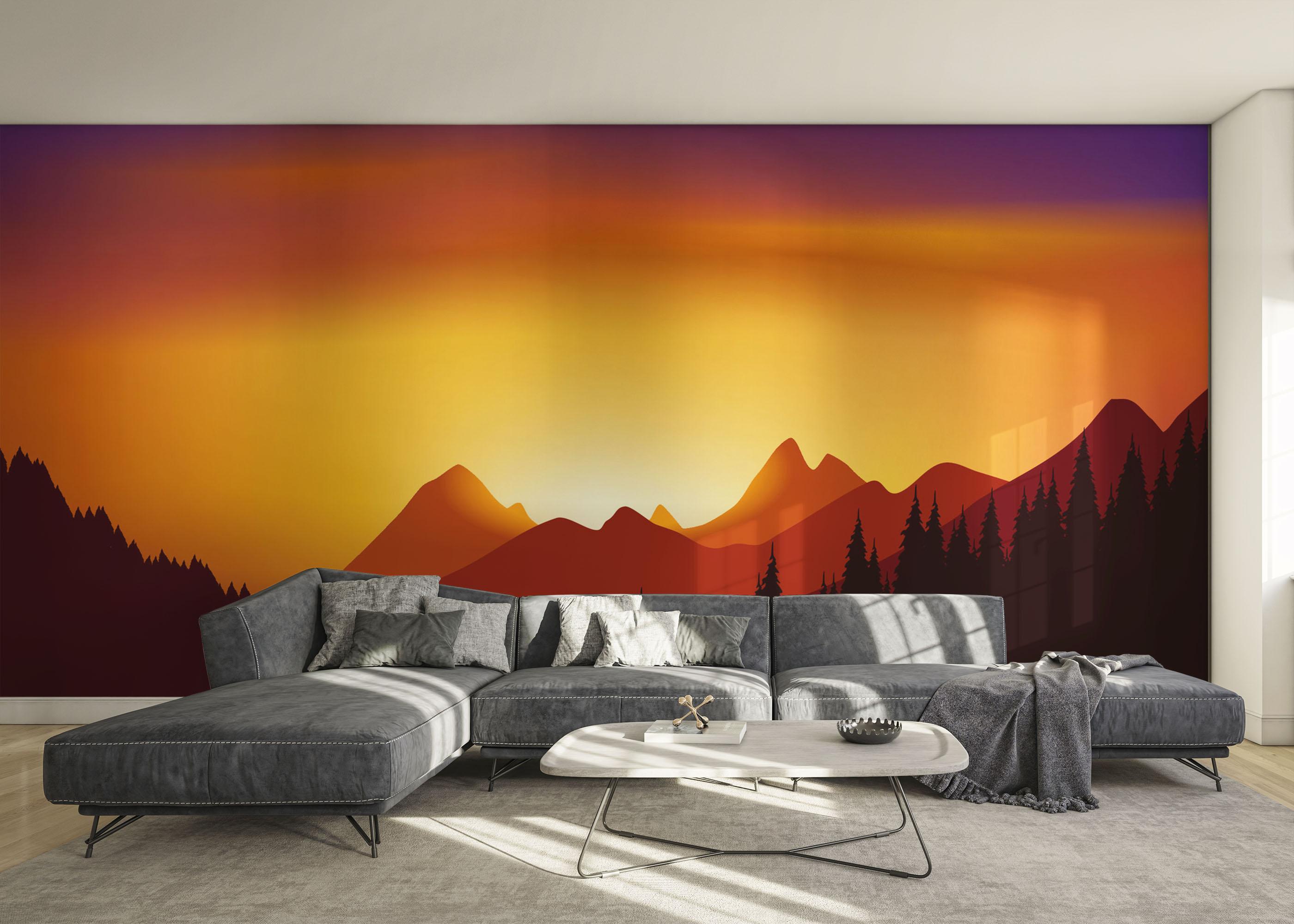 Fototapeta Sunset View Mountain mockup 0