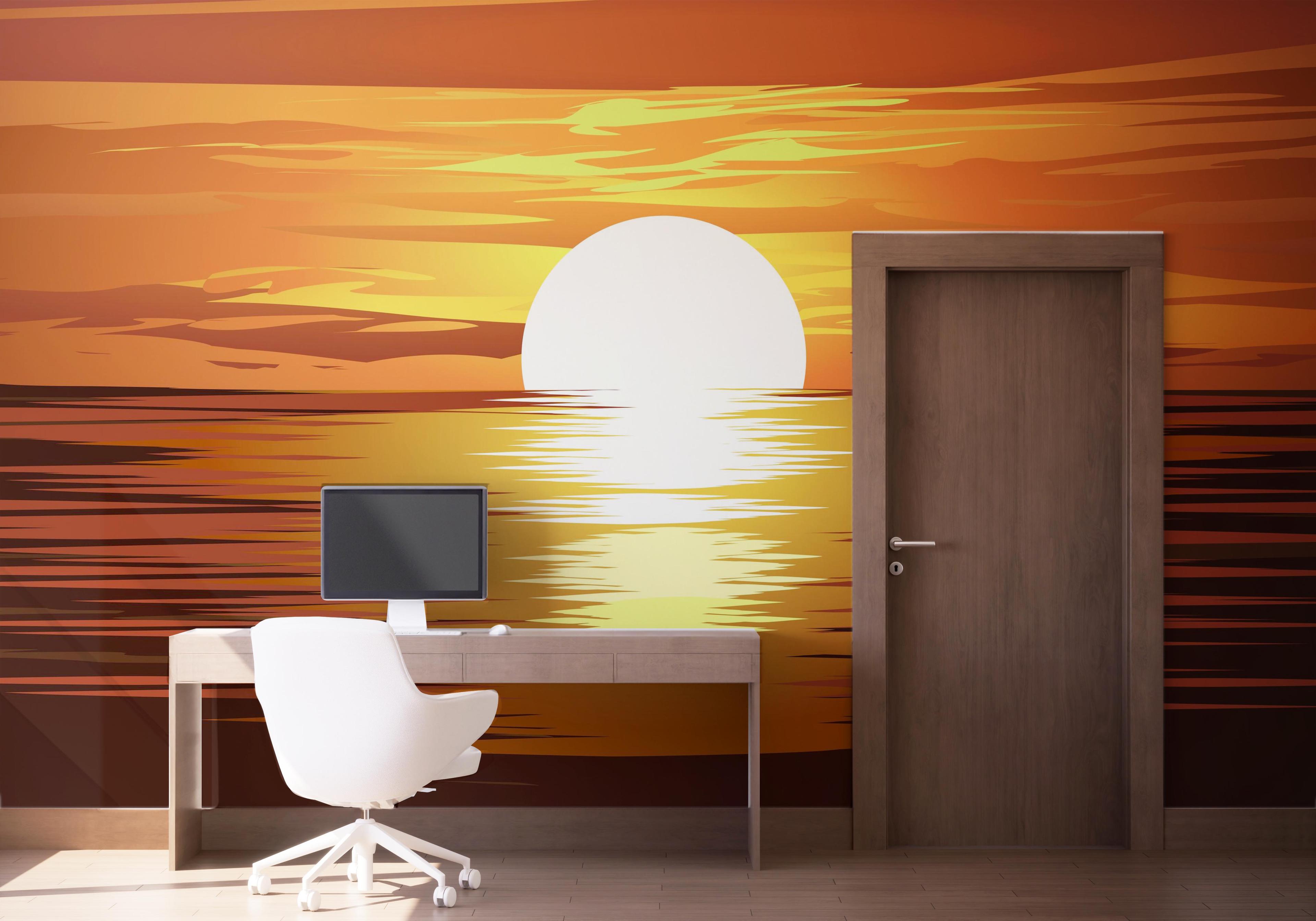 Fototapeta Brown Sunset Ocean mockup 1