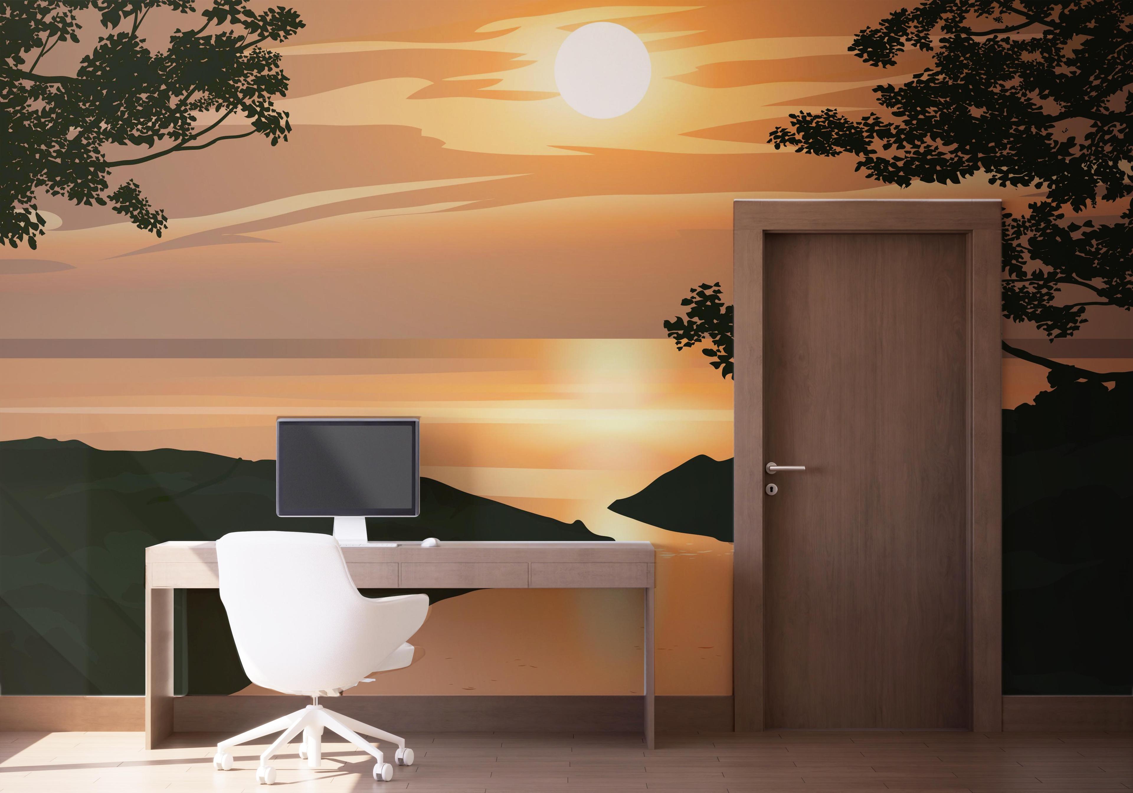 Fototapeta Sunset Cream River mockup 1