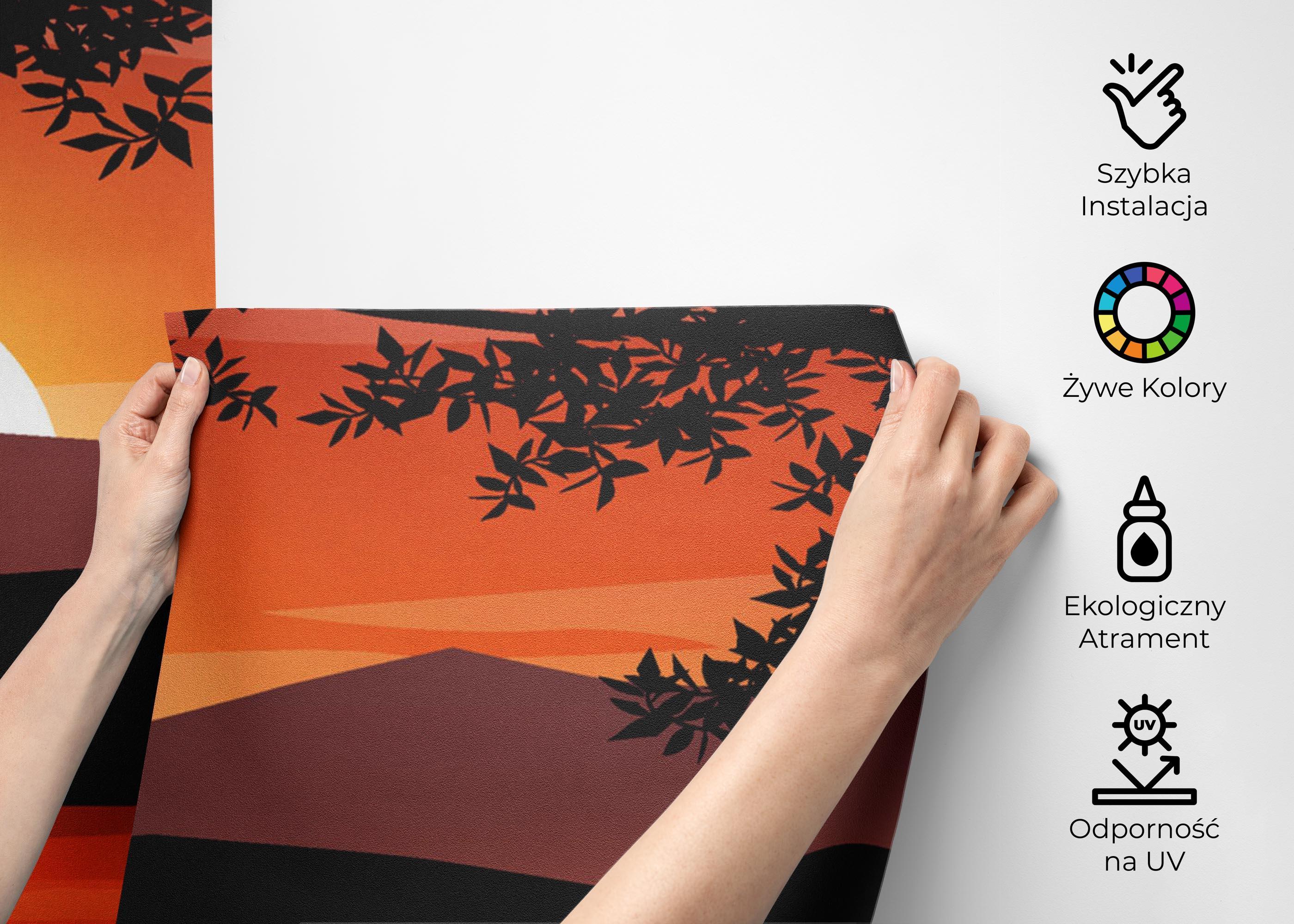 Fototapeta Red Sunset Hill mockup 2