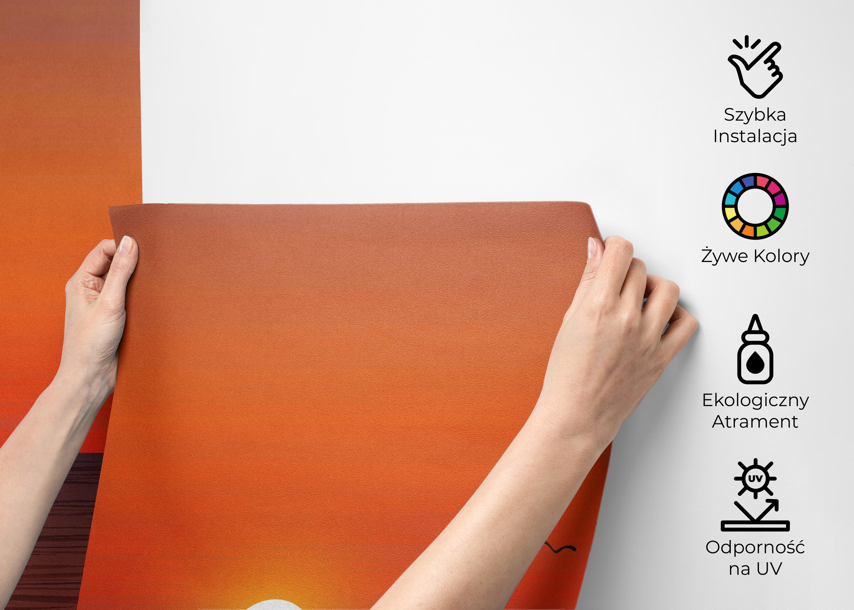 Fototapeta Sunset Green Boat mockup 2