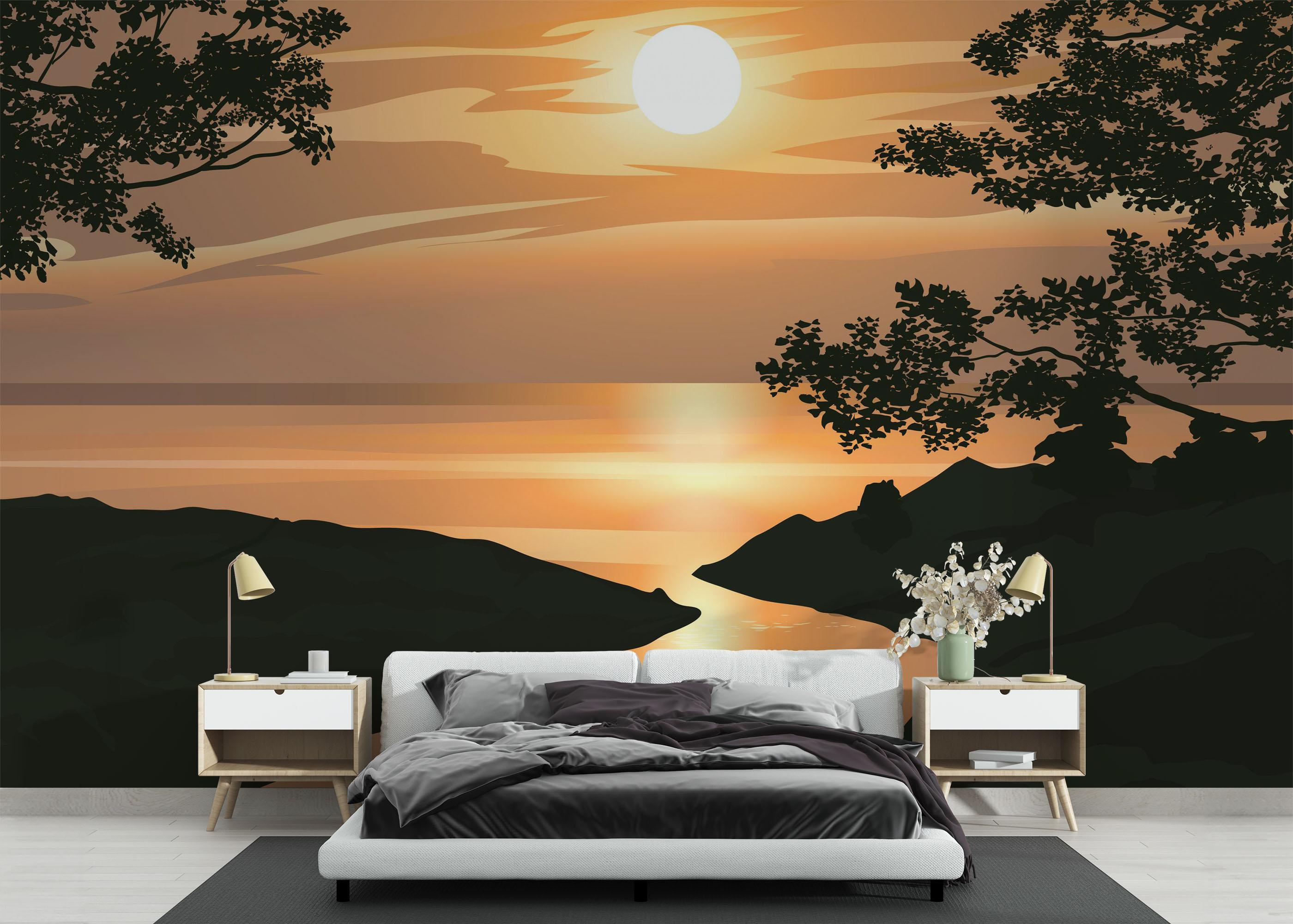 Fototapeta Sunset Cream River mockup 3