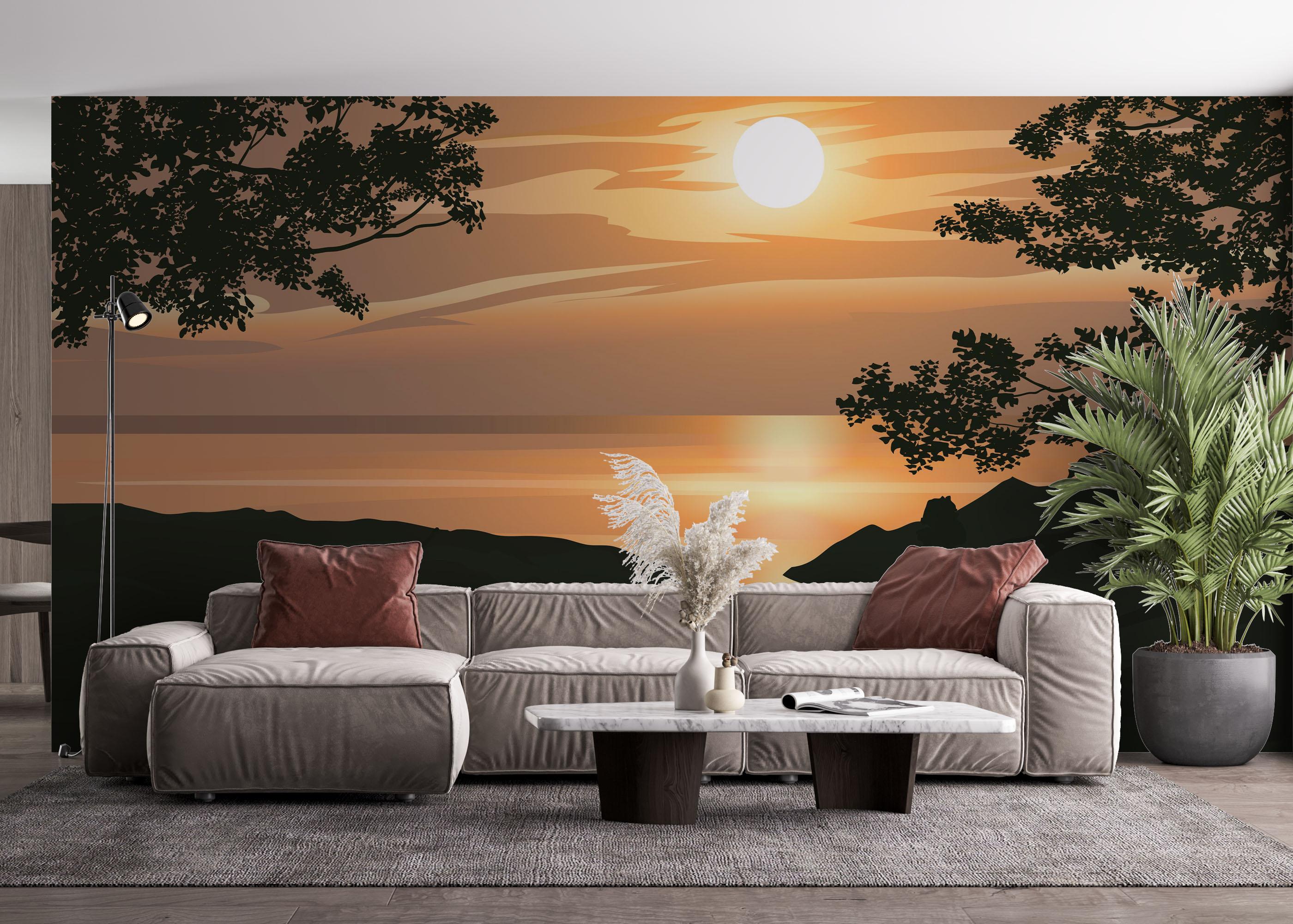 Fototapeta Sunset Cream River mockup 4