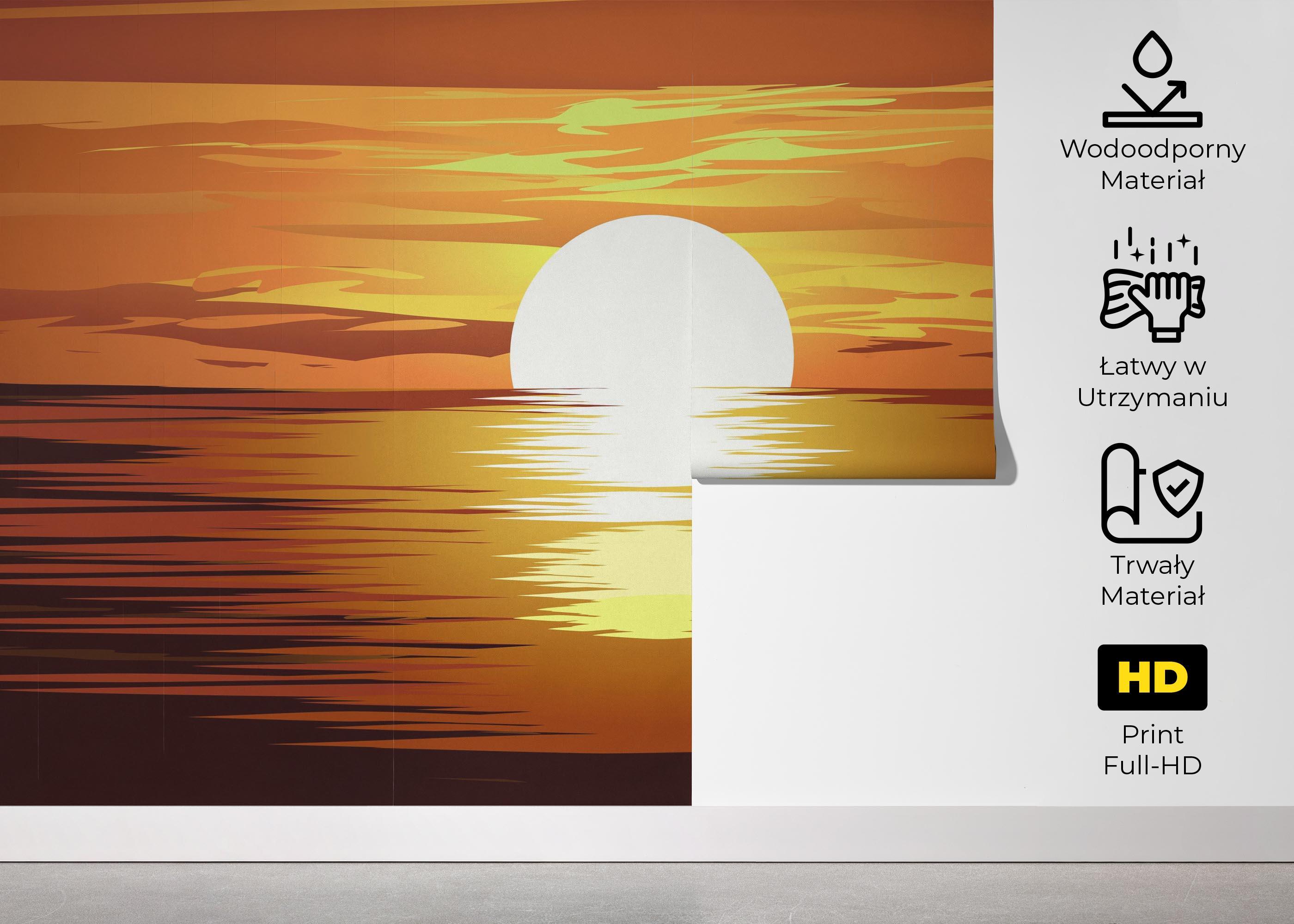 Fototapeta Brown Sunset Ocean mockup 5