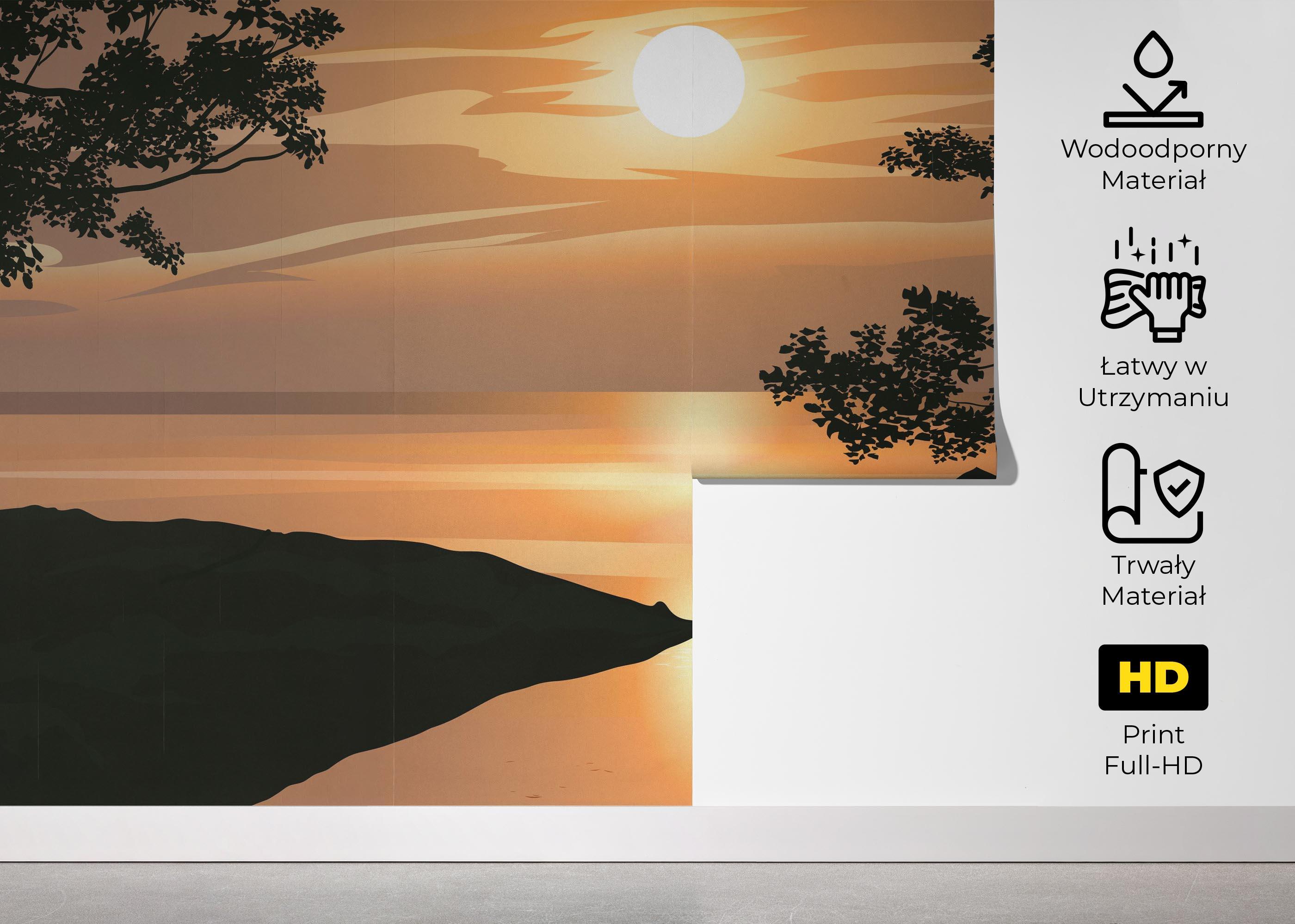 Fototapeta Sunset Cream River mockup 5