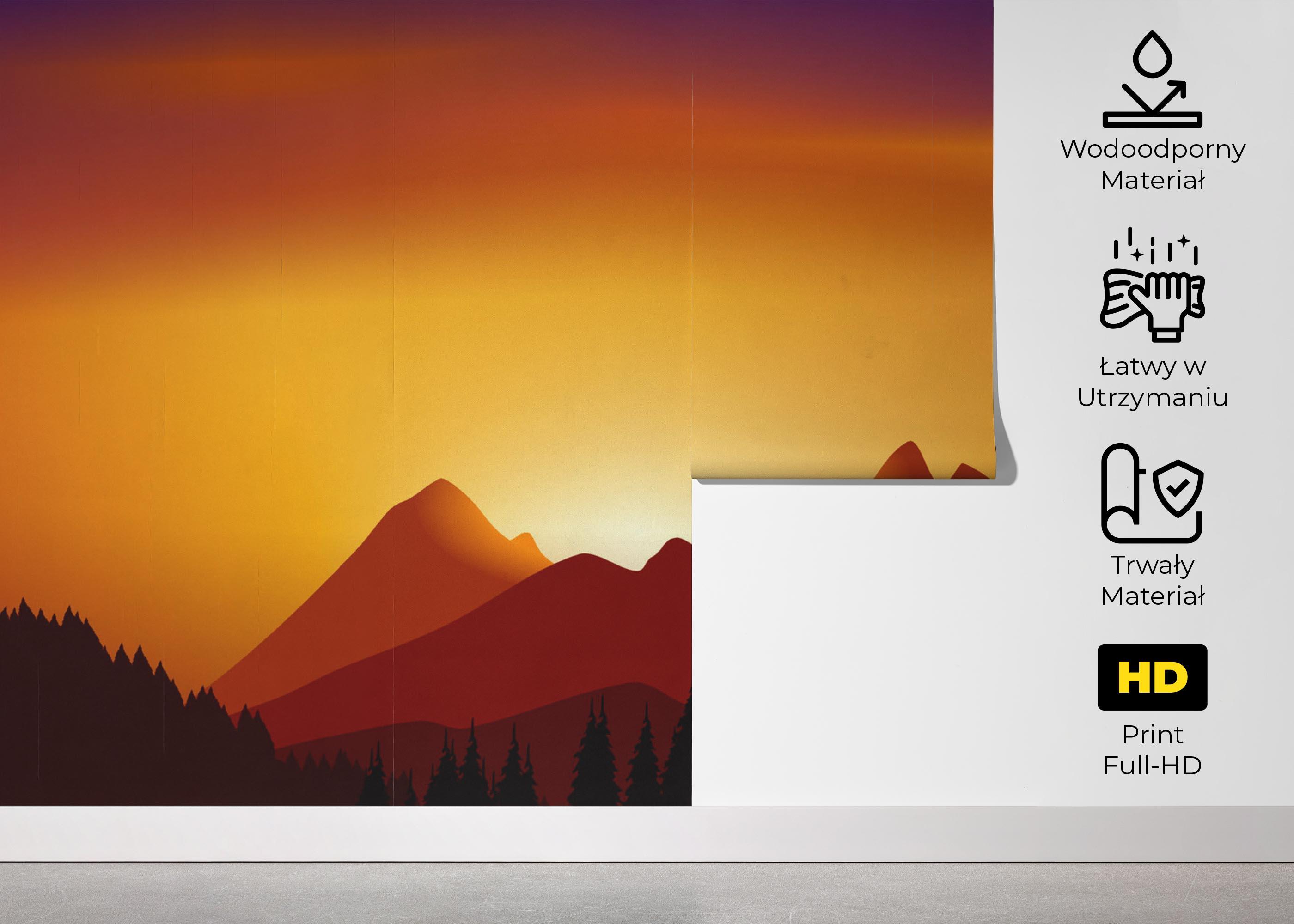 Fototapeta Sunset View Mountain mockup 5