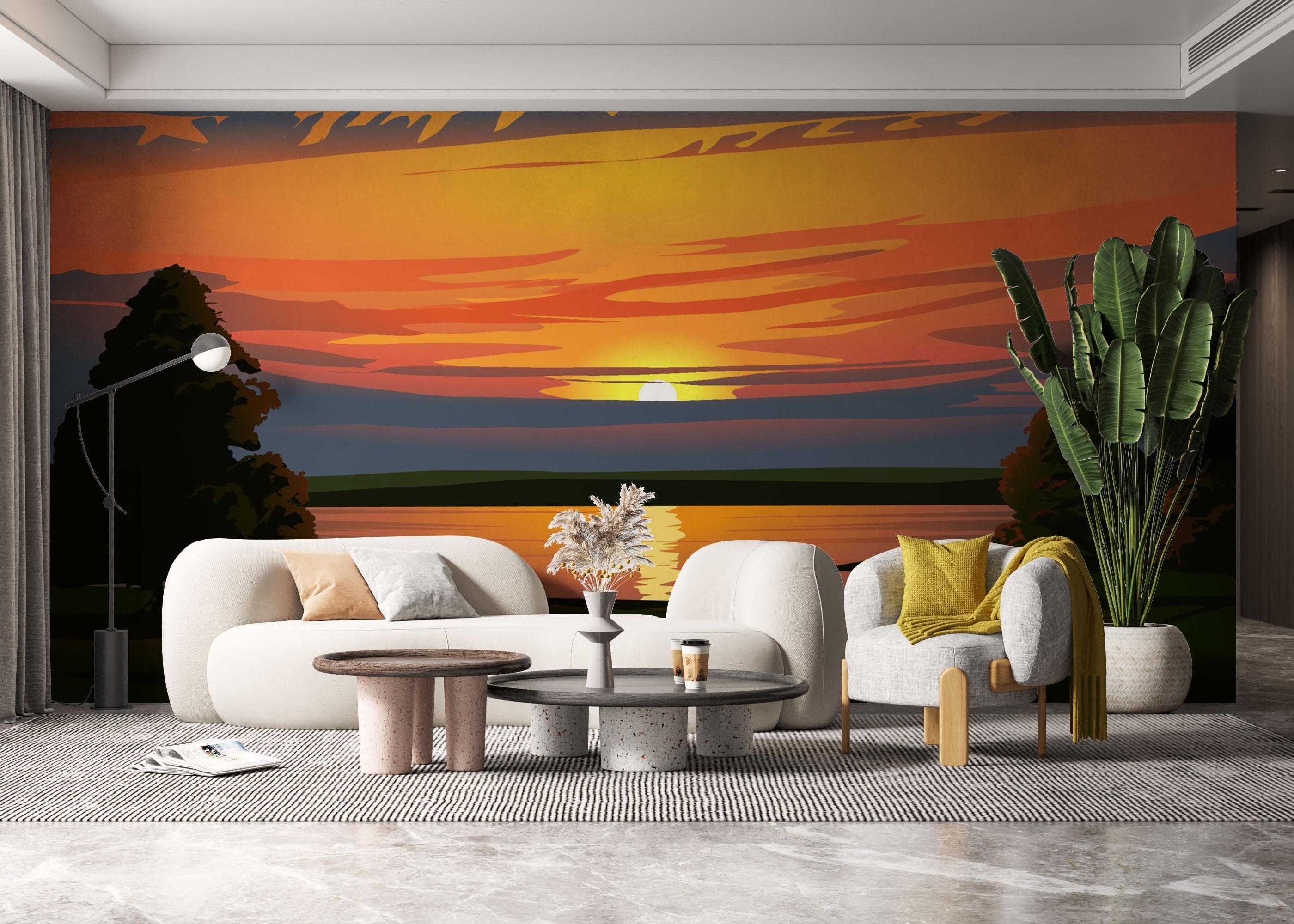 Fototapeta Sunrise Green Tree mockup 6