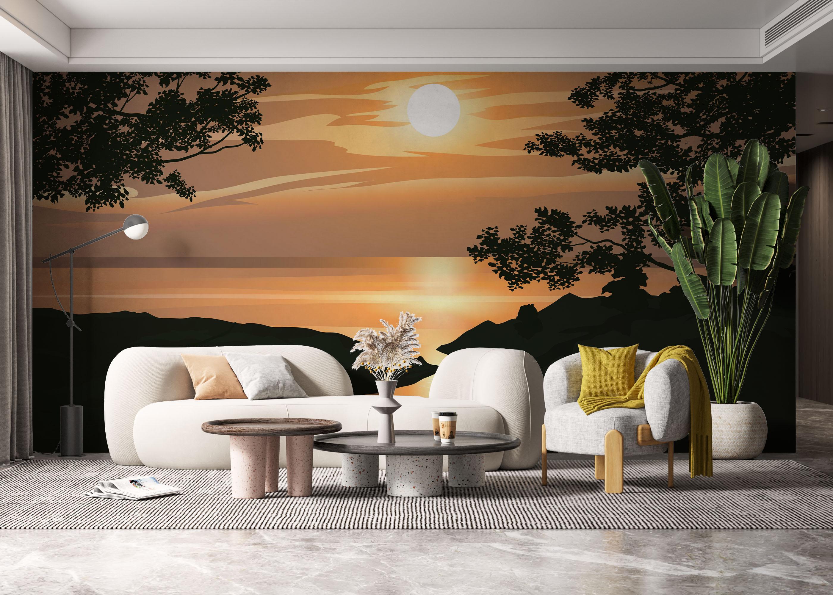 Fototapeta Sunset Cream River mockup 6