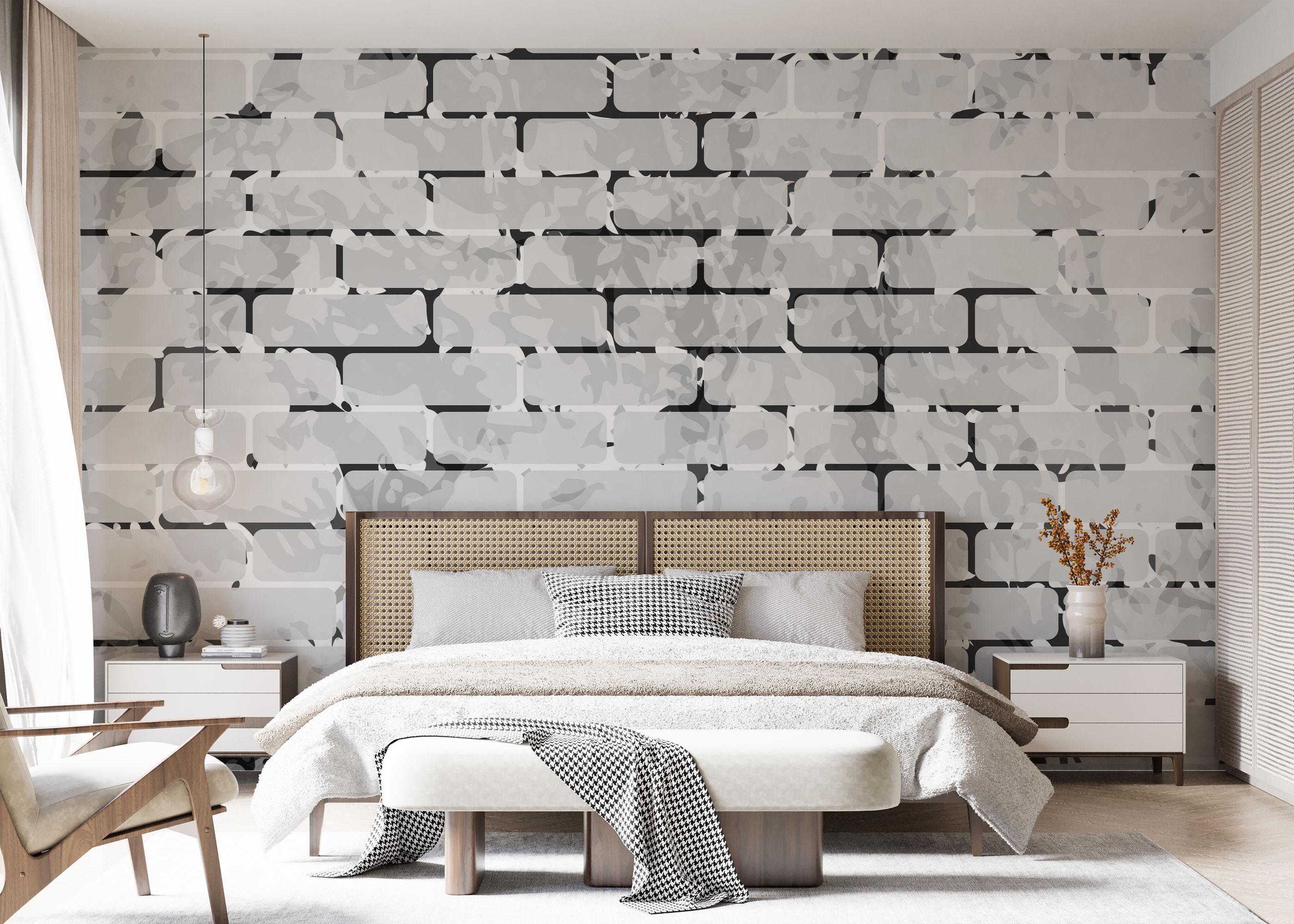 Fototapeta Black Line Brick mockup 7