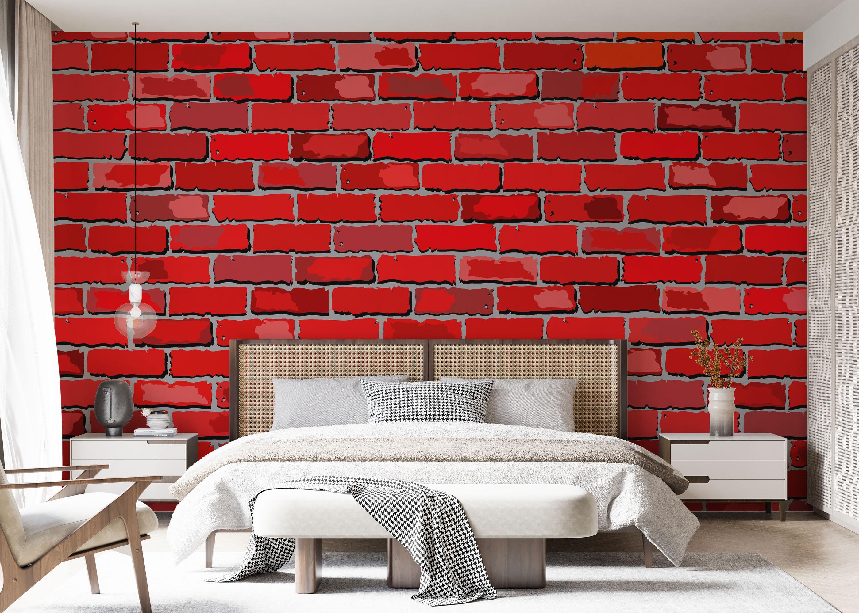 Fototapeta Red Color Brick mockup 7