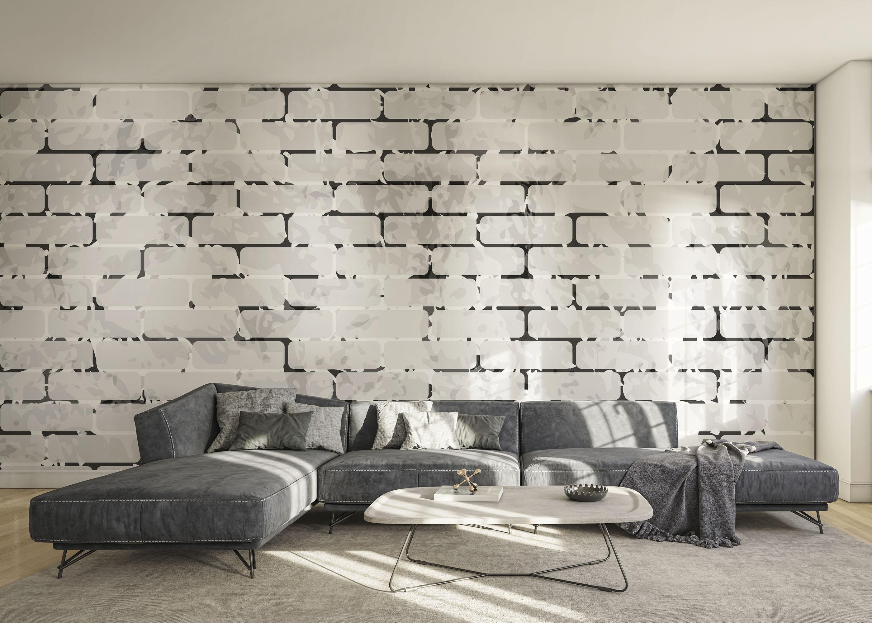 Fototapeta Black Line Brick mockup 0