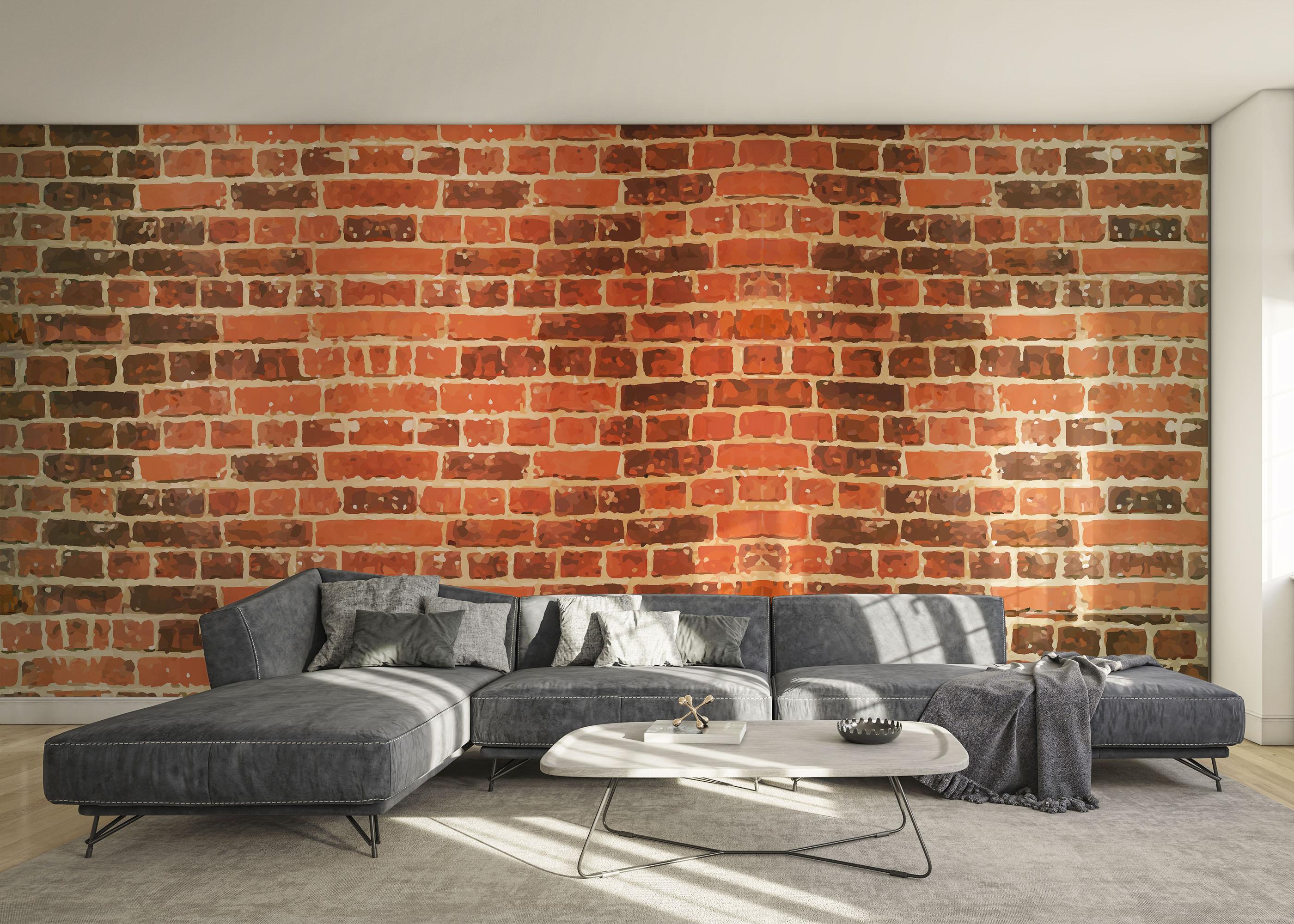 Fototapeta Cool Orange Brick mockup 0