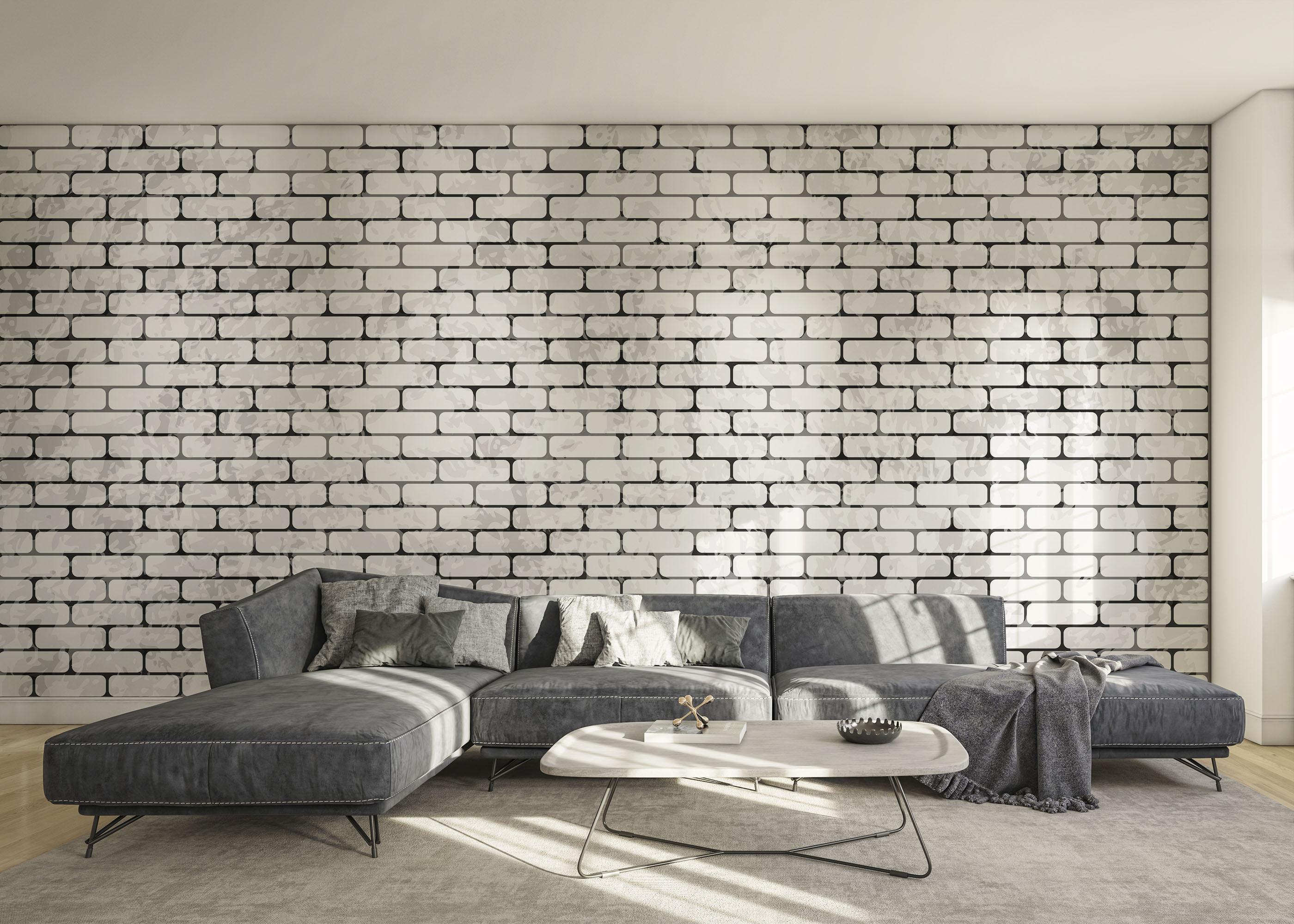 Fototapeta Light Brick Grey Wall mockup 0