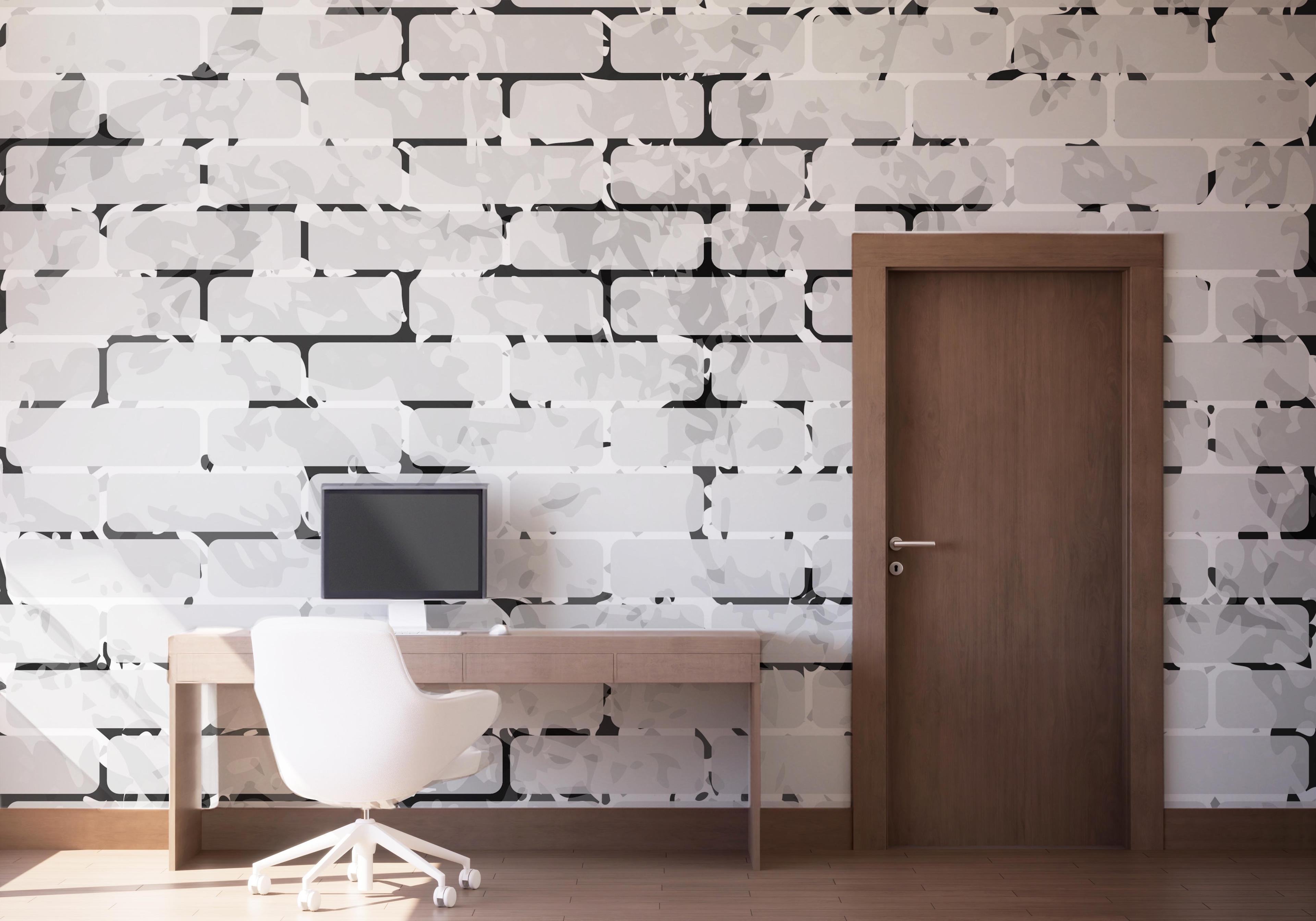 Fototapeta Black Line Brick mockup 1