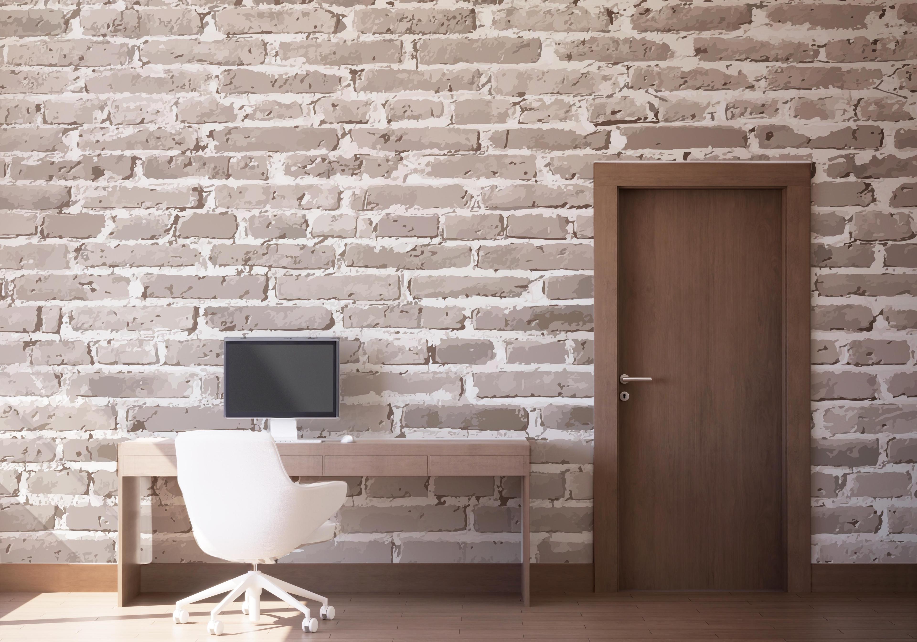 Fototapeta Cream Long Brick mockup 1