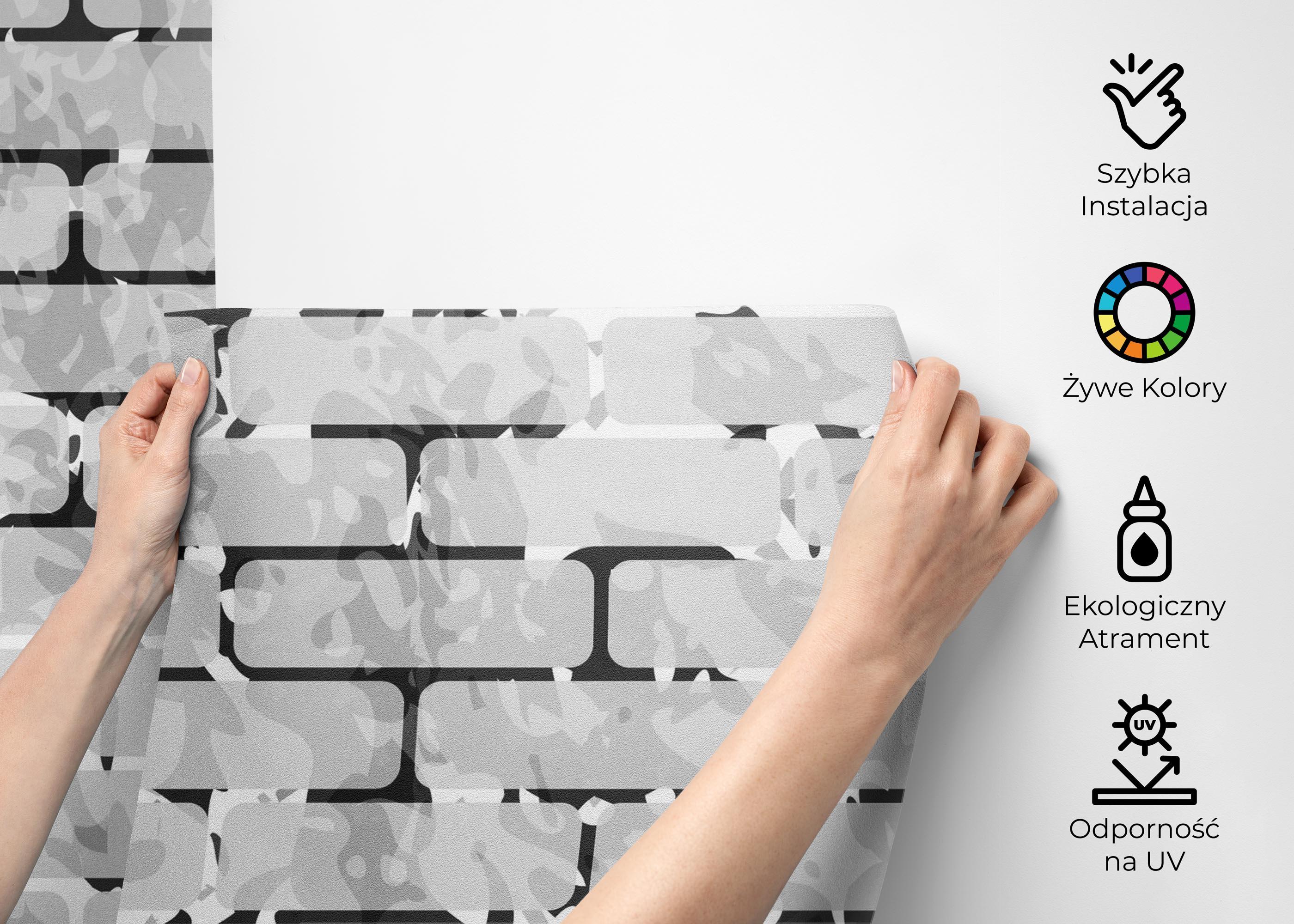 Fototapeta Black Line Brick mockup 2