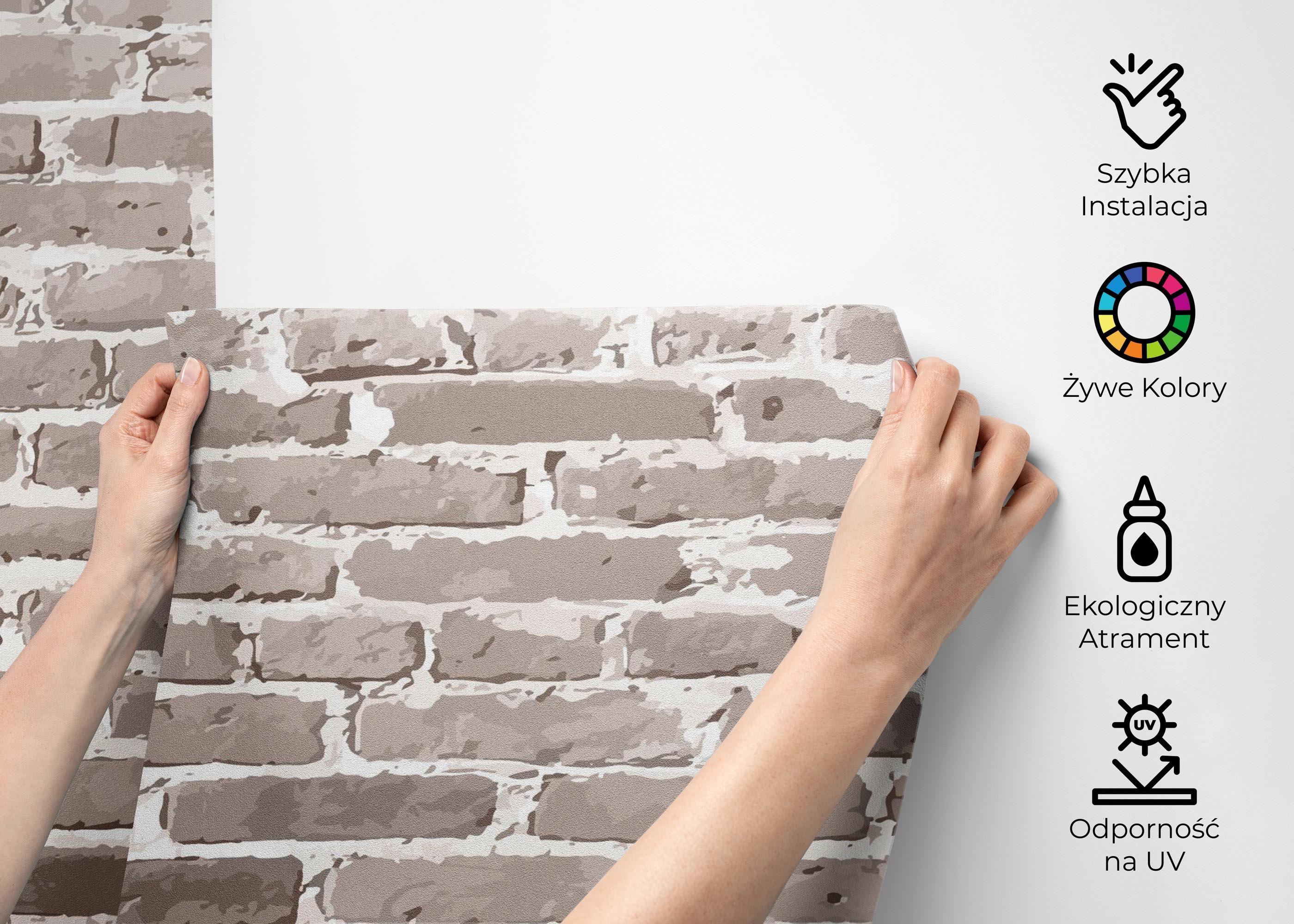 Fototapeta Cream Long Brick mockup 2