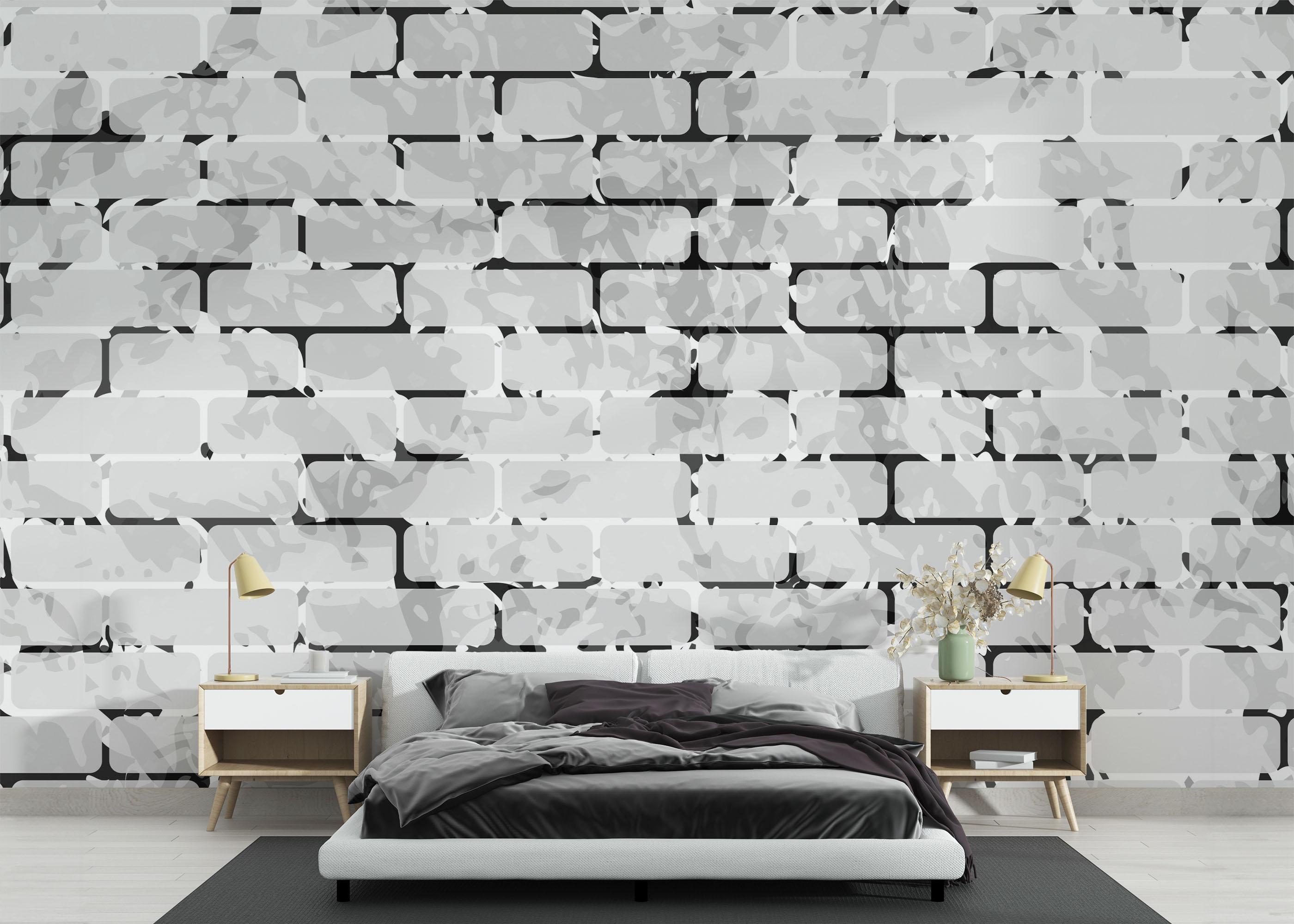 Fototapeta Black Line Brick mockup 3