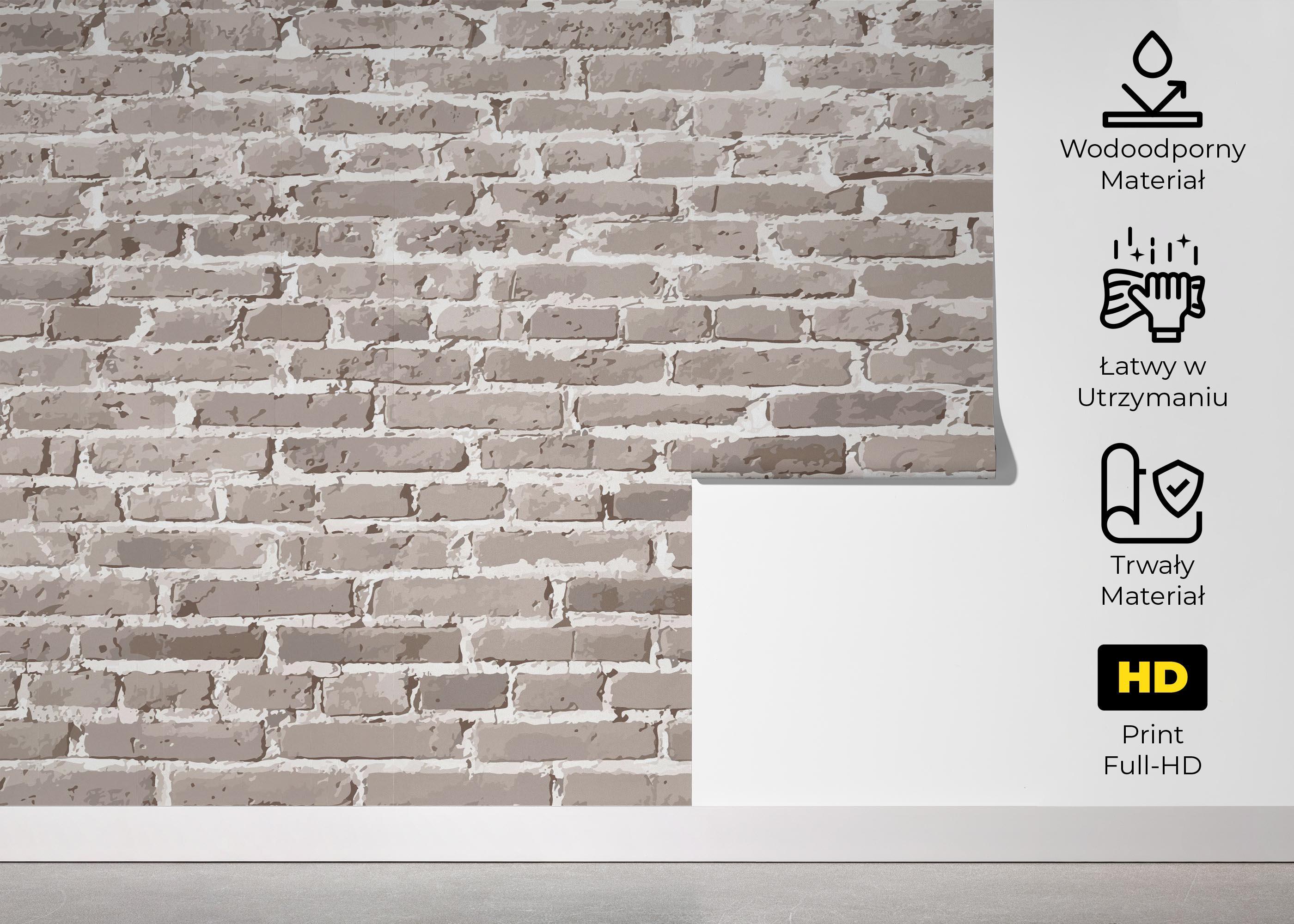 Fototapeta Cream Long Brick mockup 5