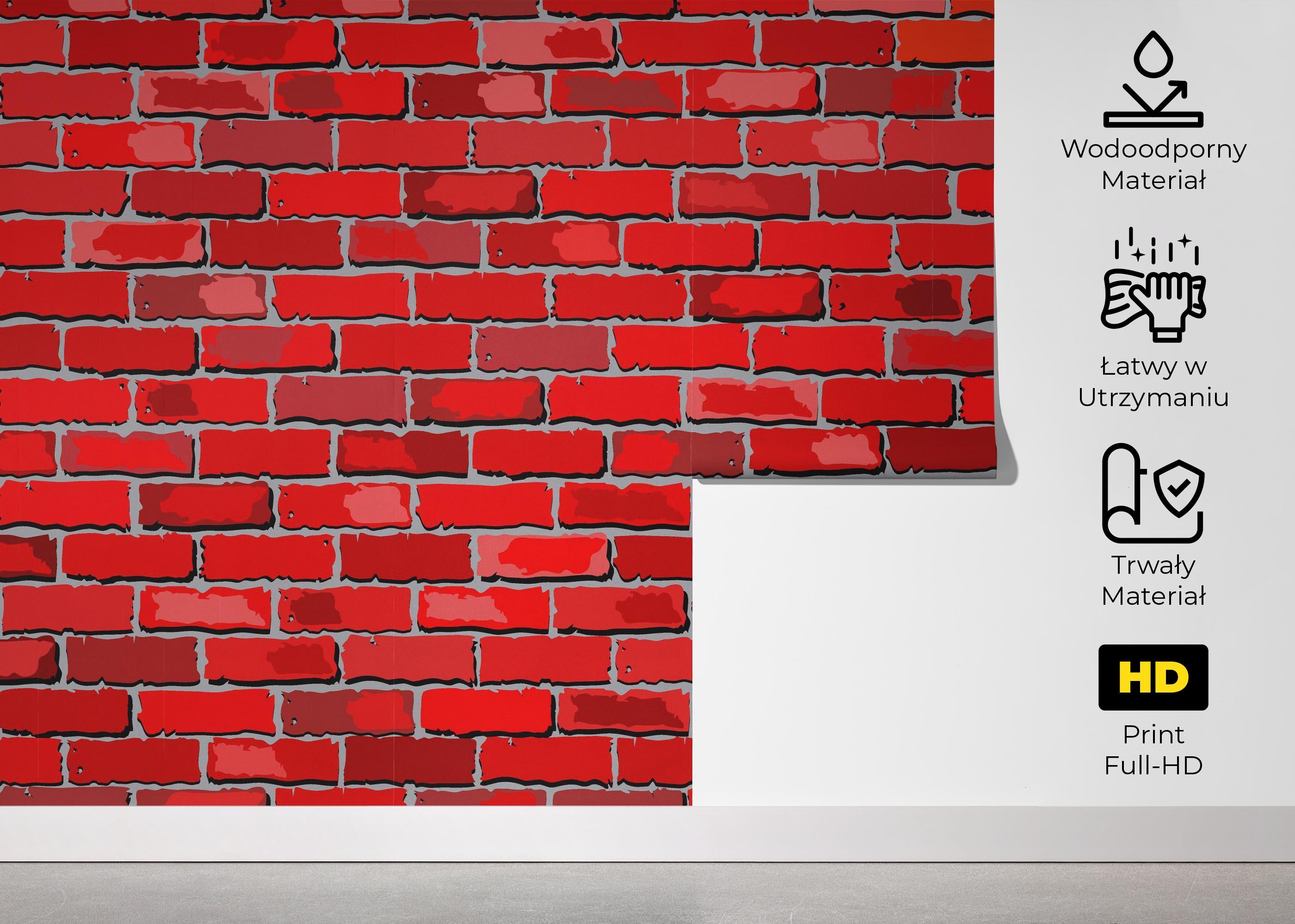 Fototapeta Red Color Brick mockup 5