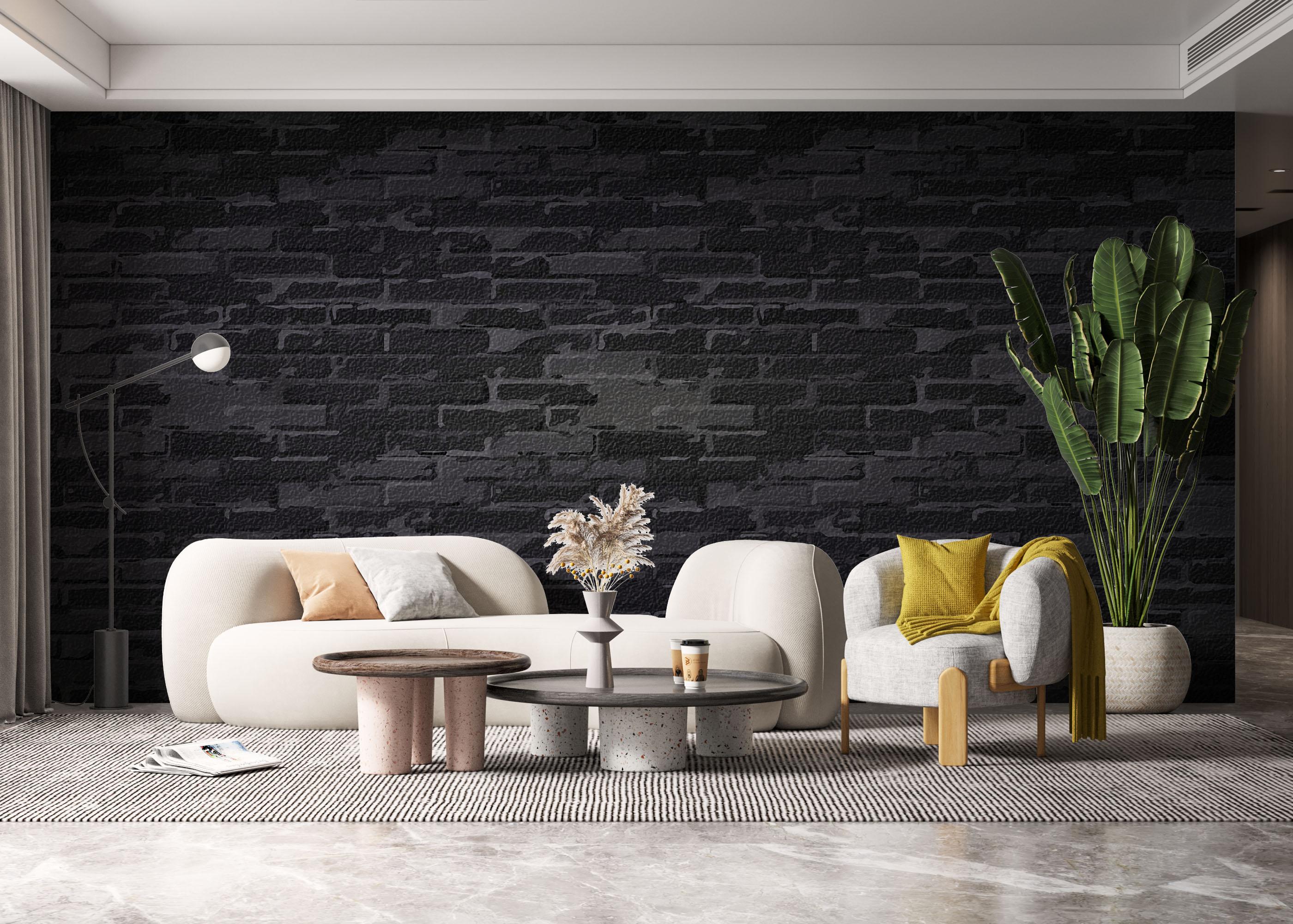 Fototapeta Black Grey Brick Wall mockup 6