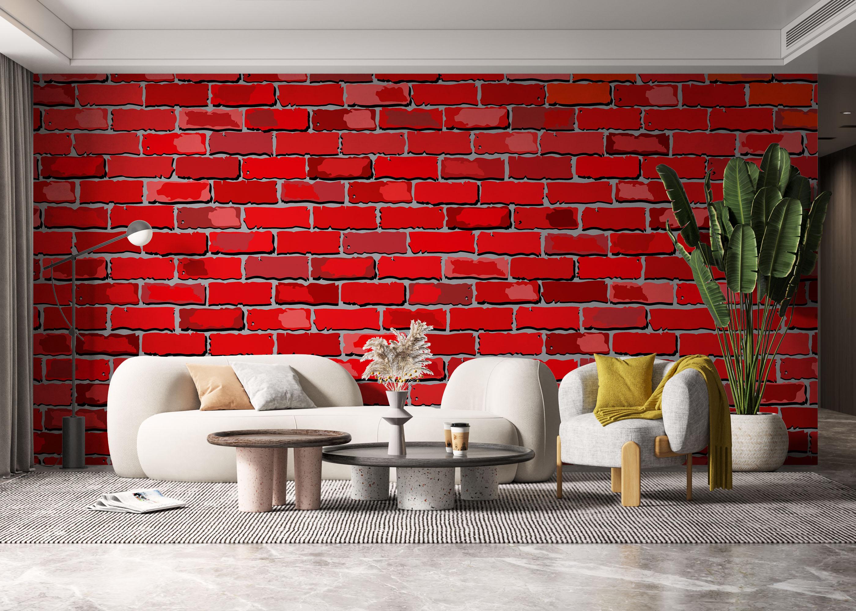 Fototapeta Red Color Brick mockup 6