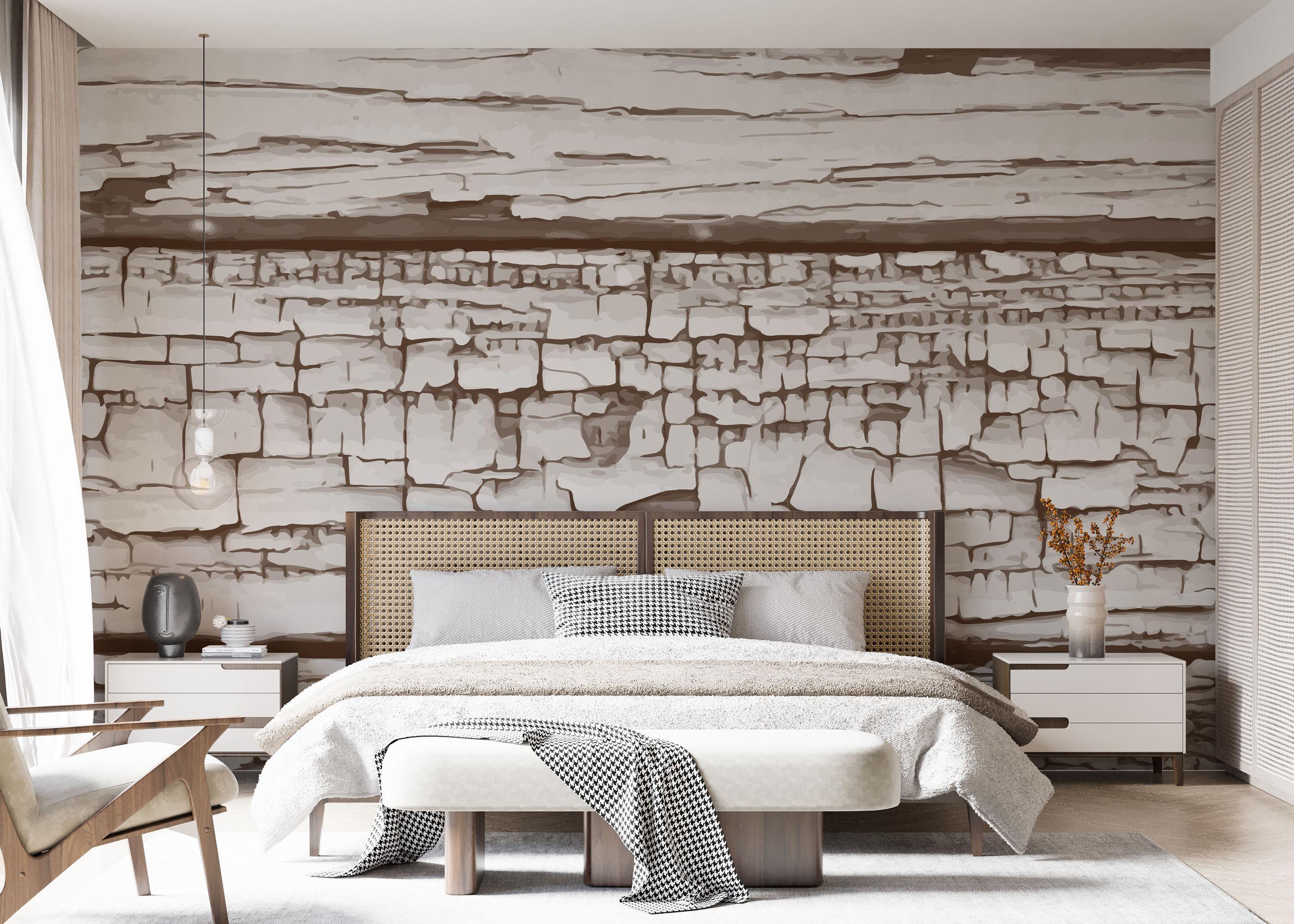 Fototapeta Cracked Wood Paint mockup 7