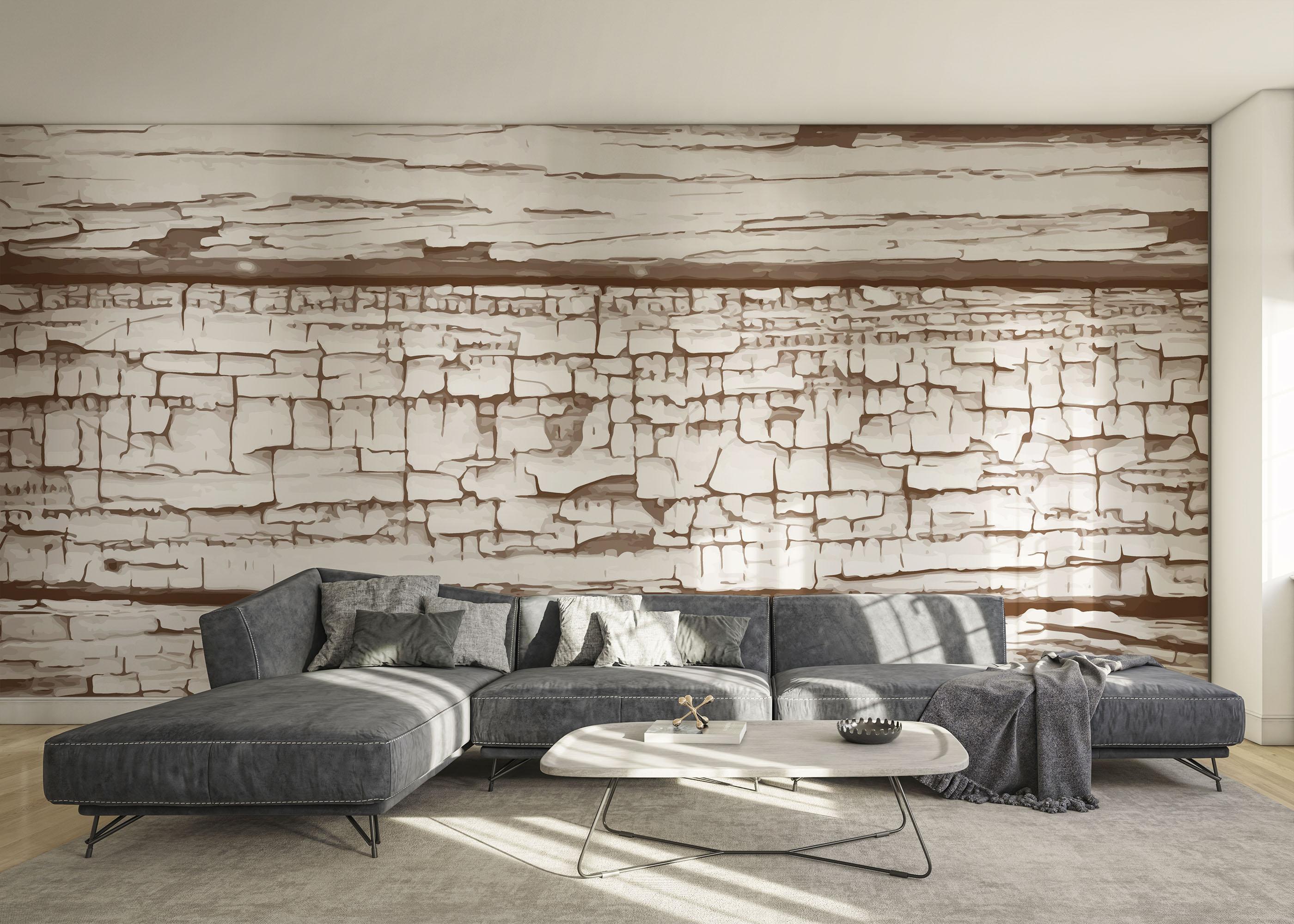 Fototapeta Cracked Wood Paint mockup 0