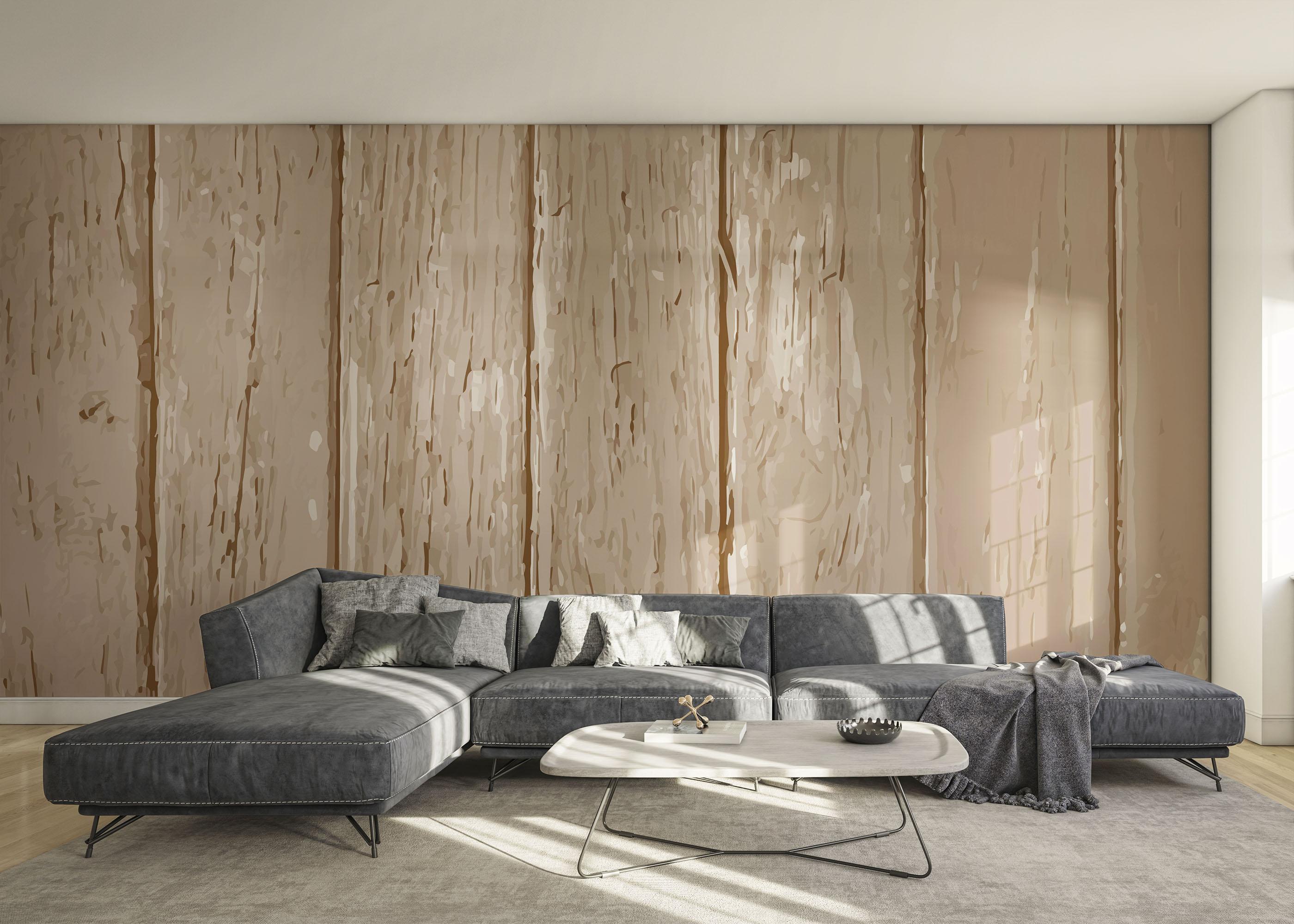 Fototapeta Cream Wooden Wall mockup 0