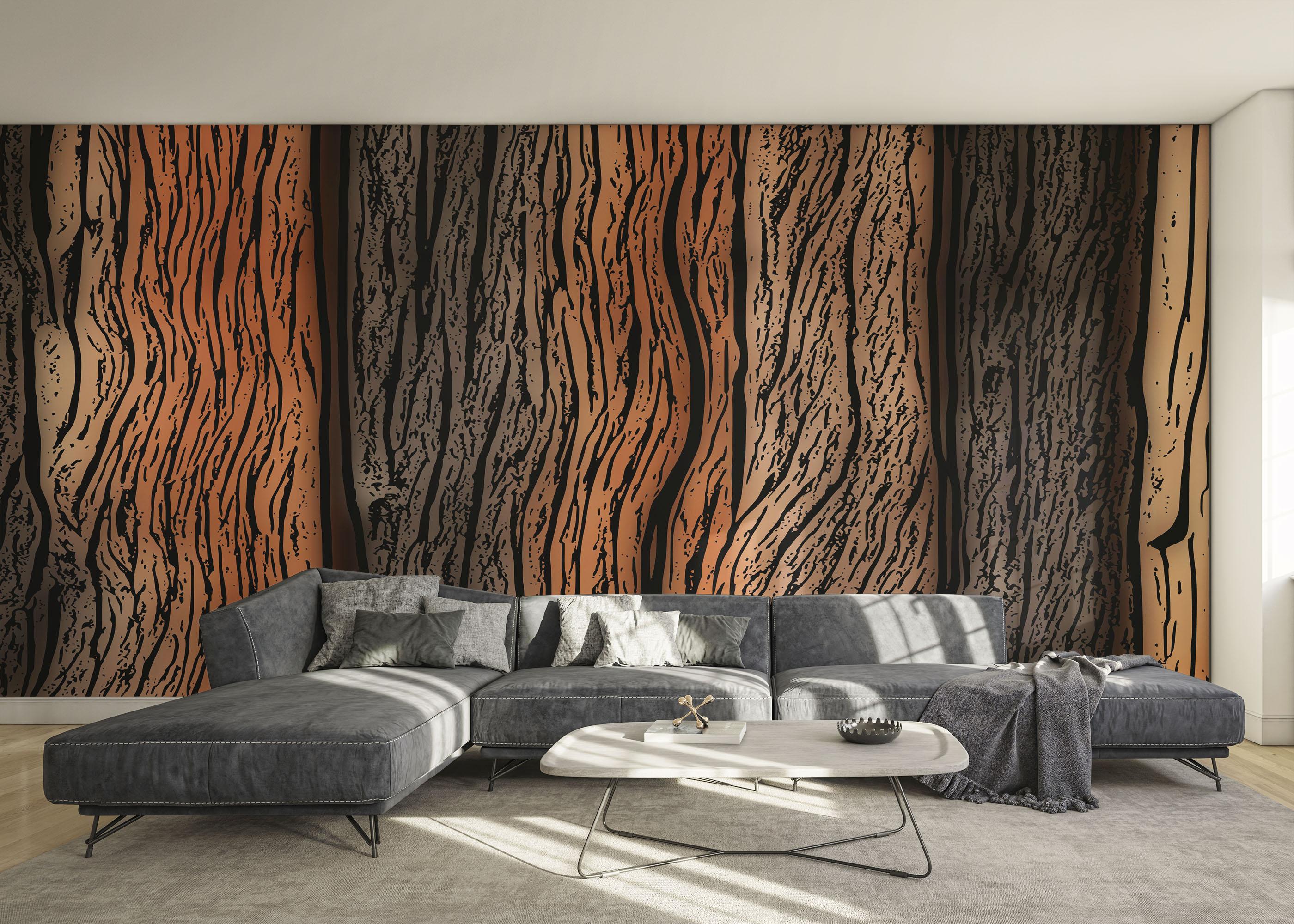 Fototapeta Orange Black Wood mockup 0