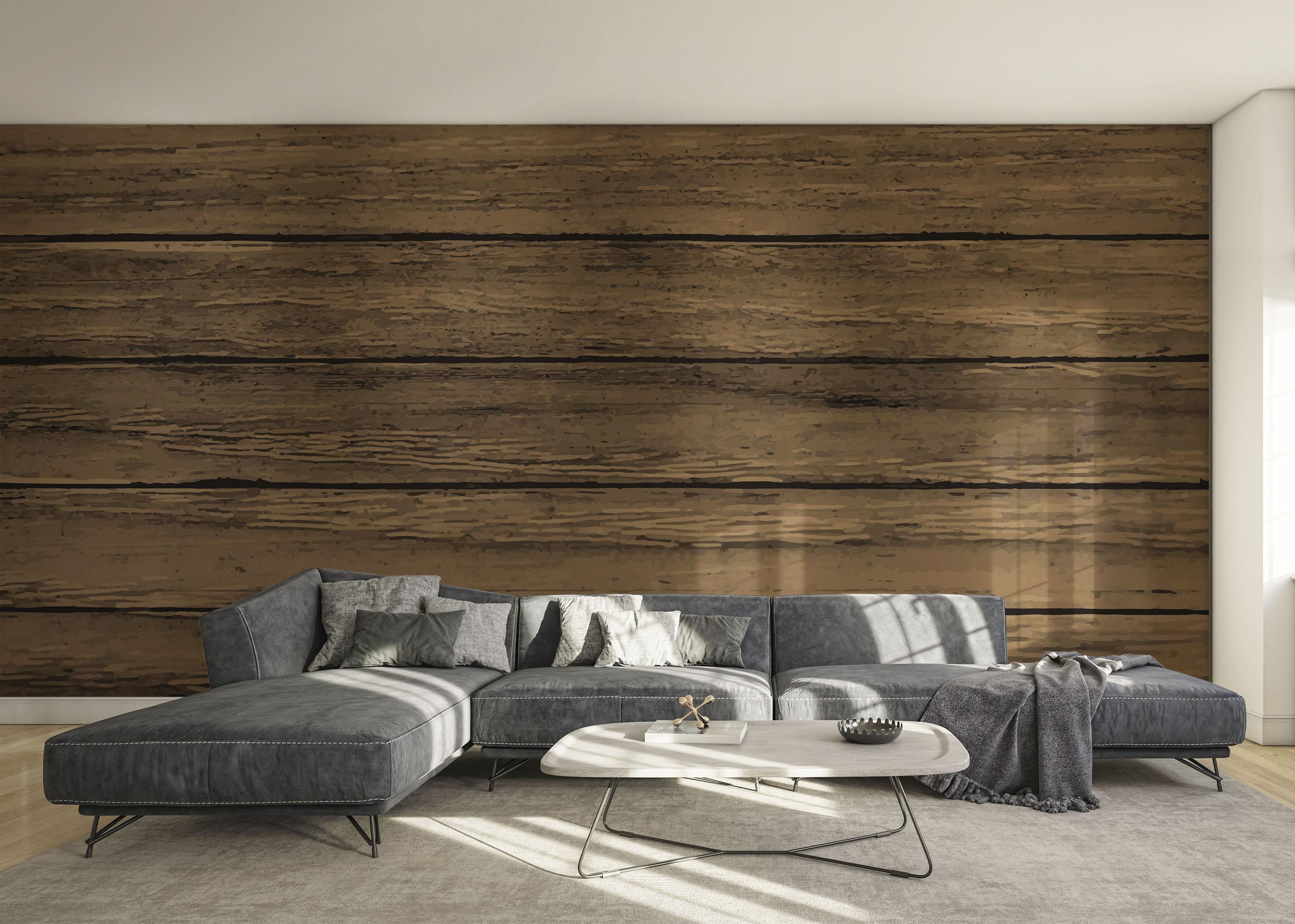 Fototapeta Wooden Brown Wall mockup 0
