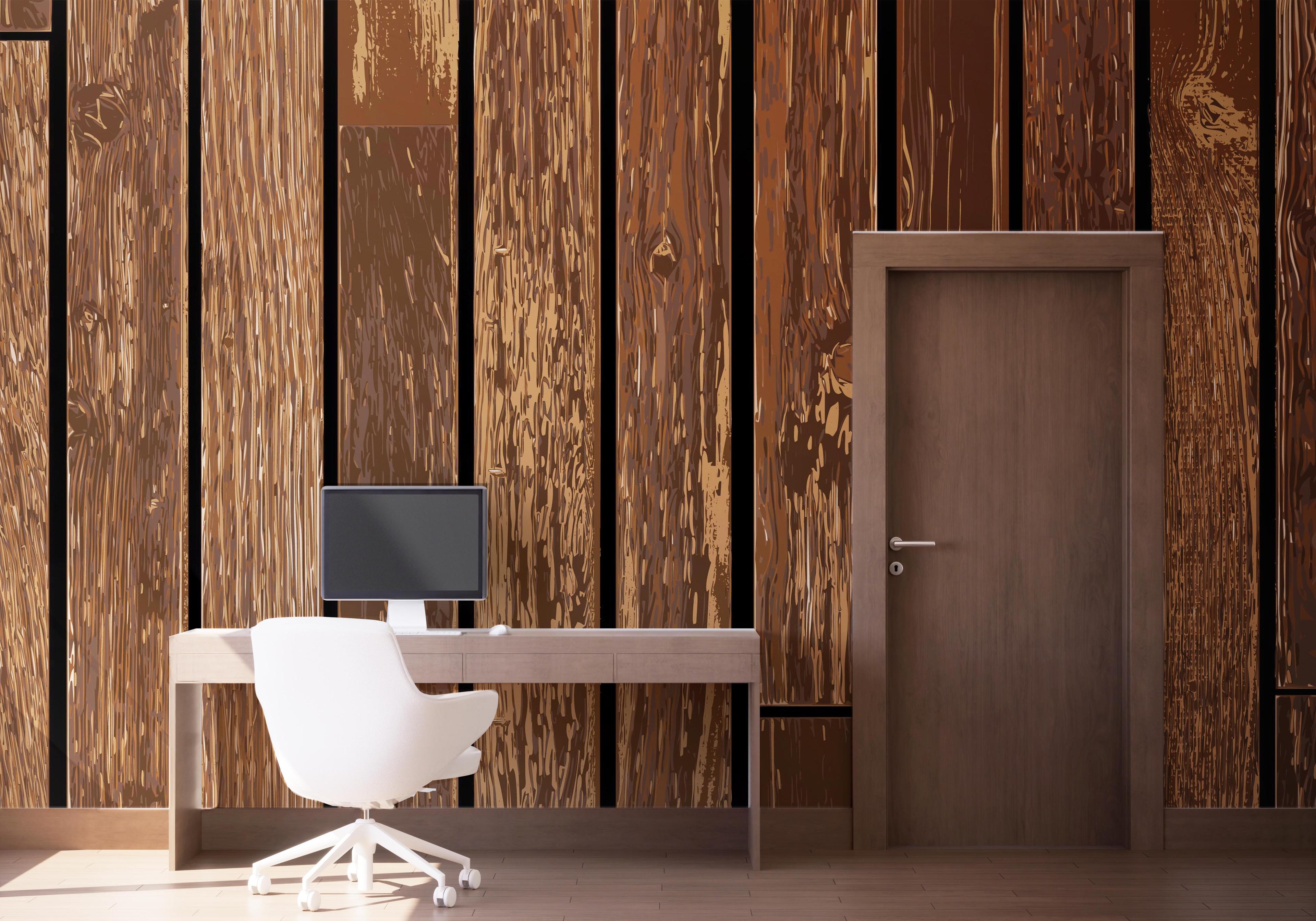 Fototapeta Black Brown Wood mockup 1