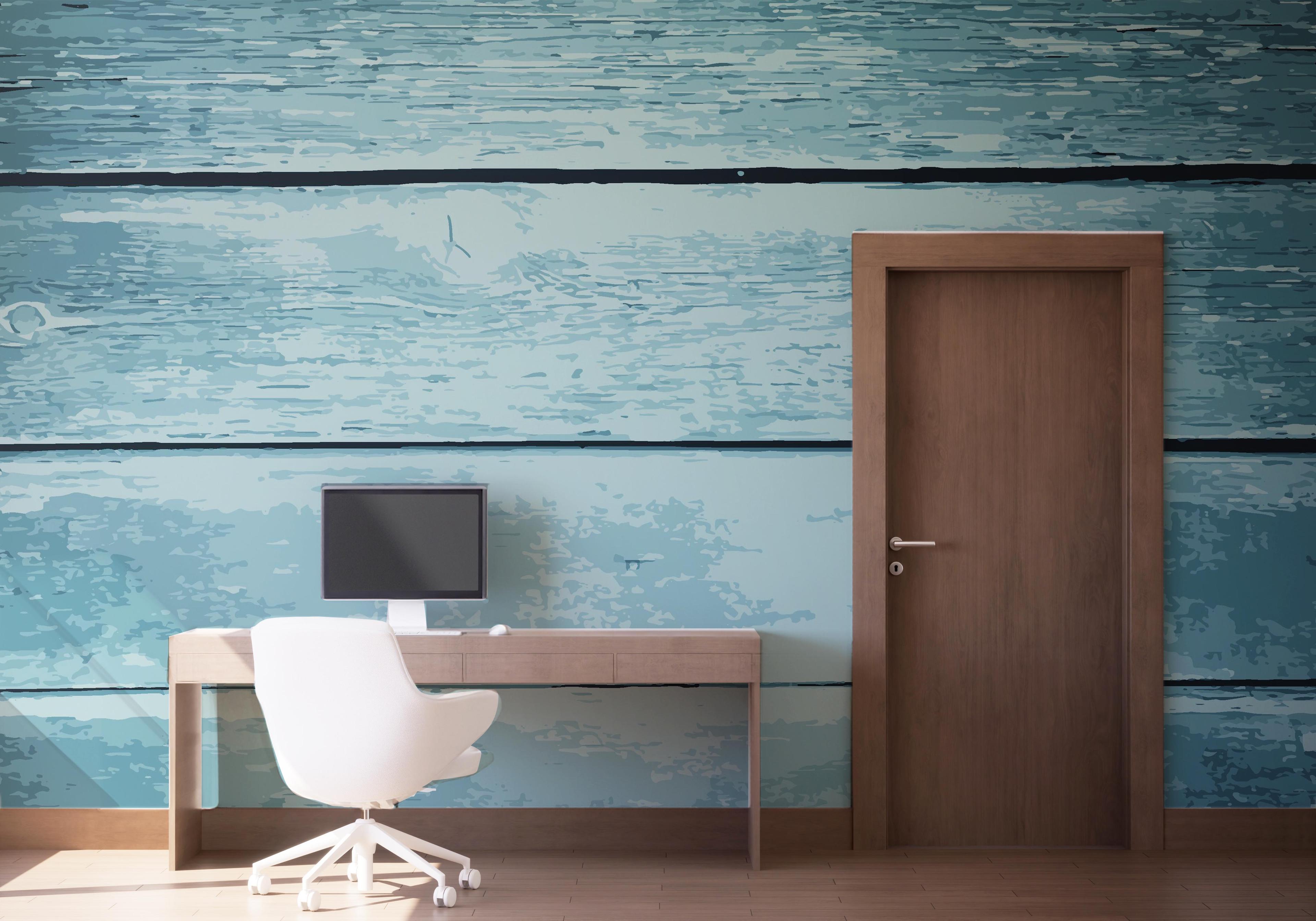 Fototapeta Blue Nice Wood mockup 1