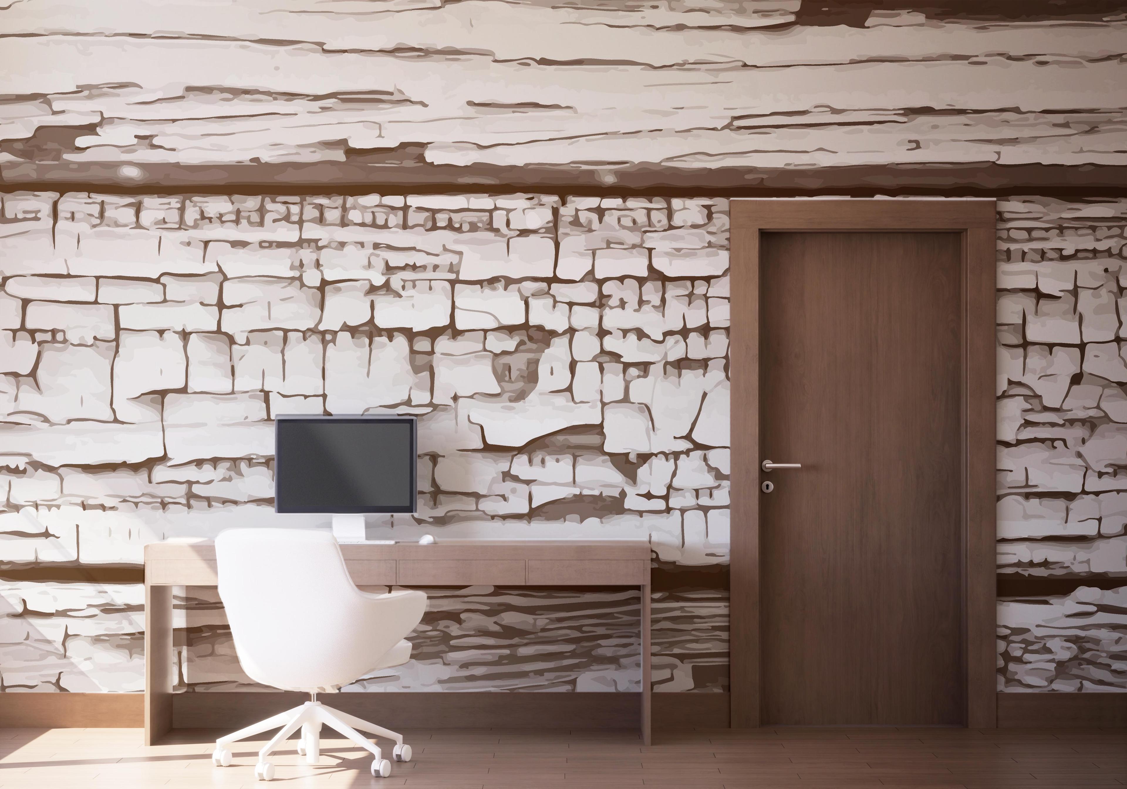 Fototapeta Cracked Wood Paint mockup 1
