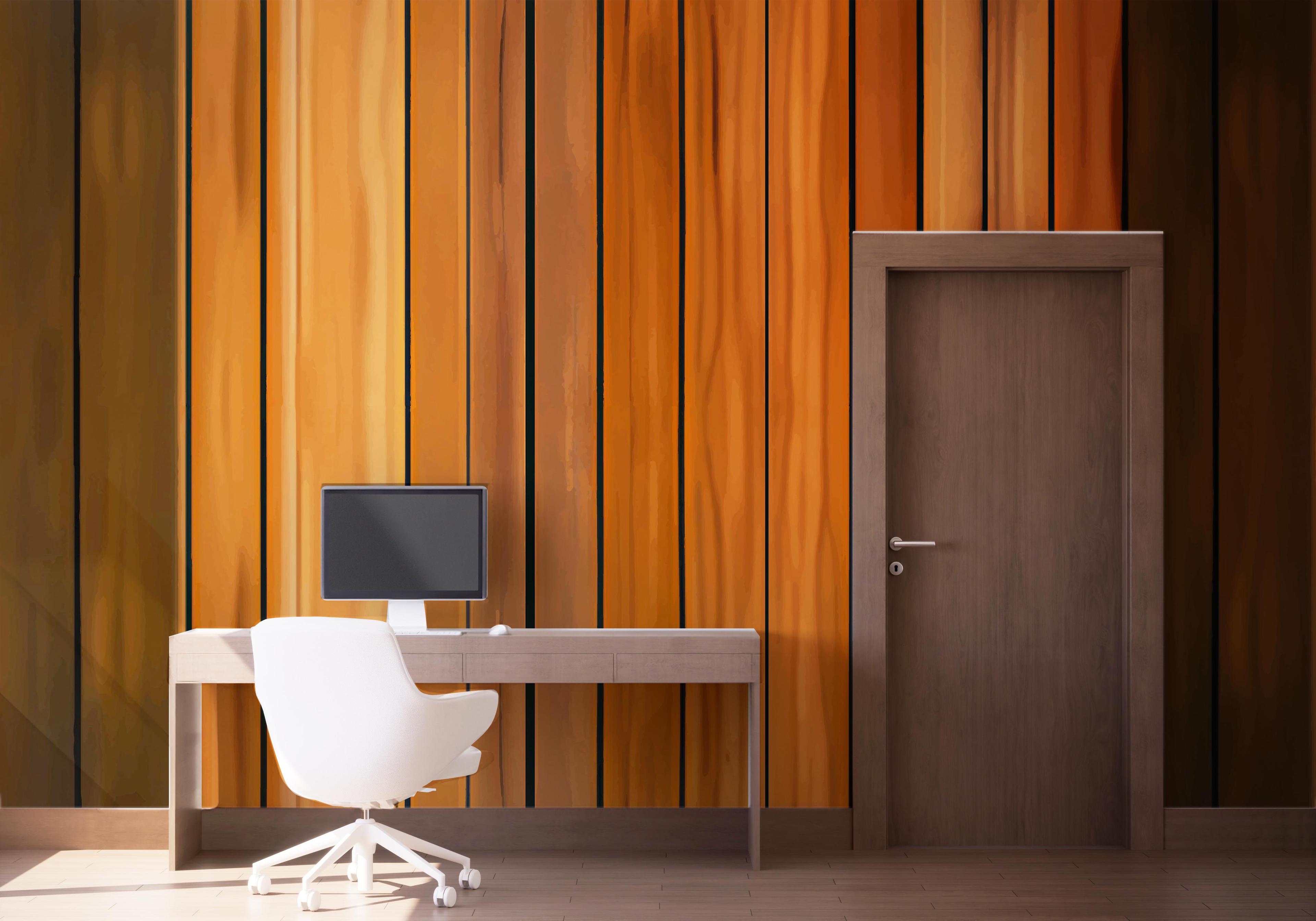 Fototapeta Orange Brown Wood mockup 1