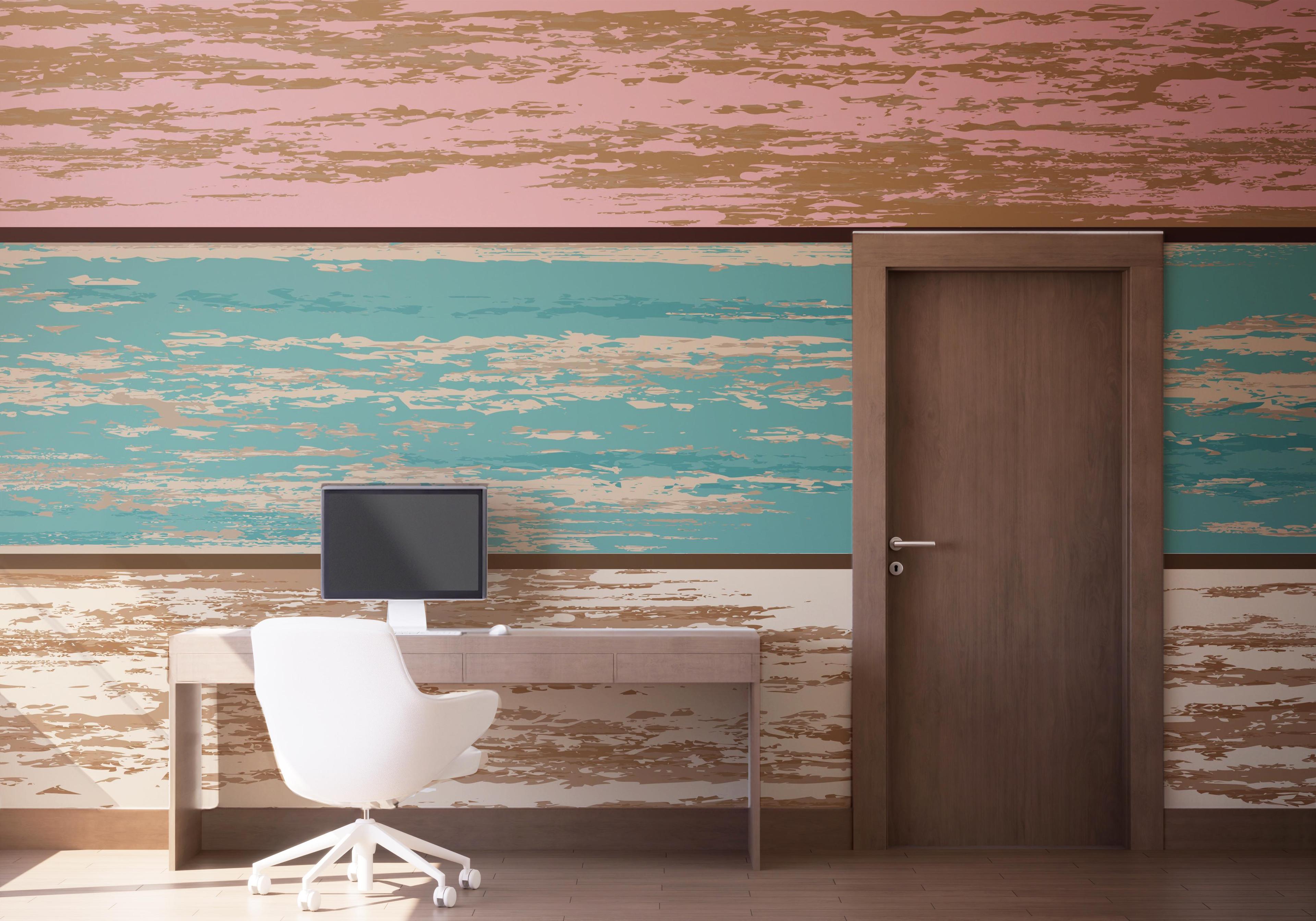 Fototapeta Pink Blue Wood mockup 1