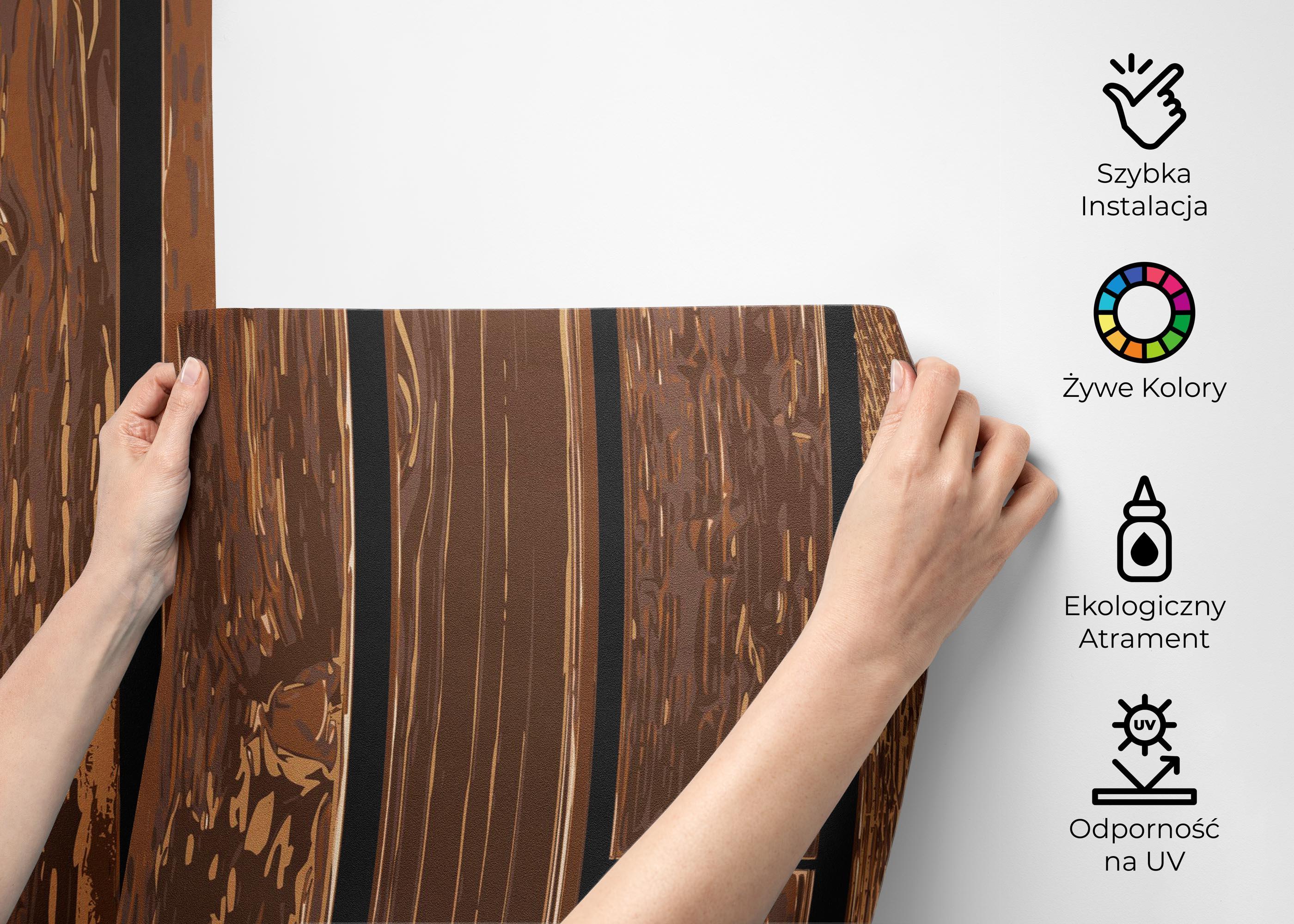 Fototapeta Black Brown Wood mockup 2