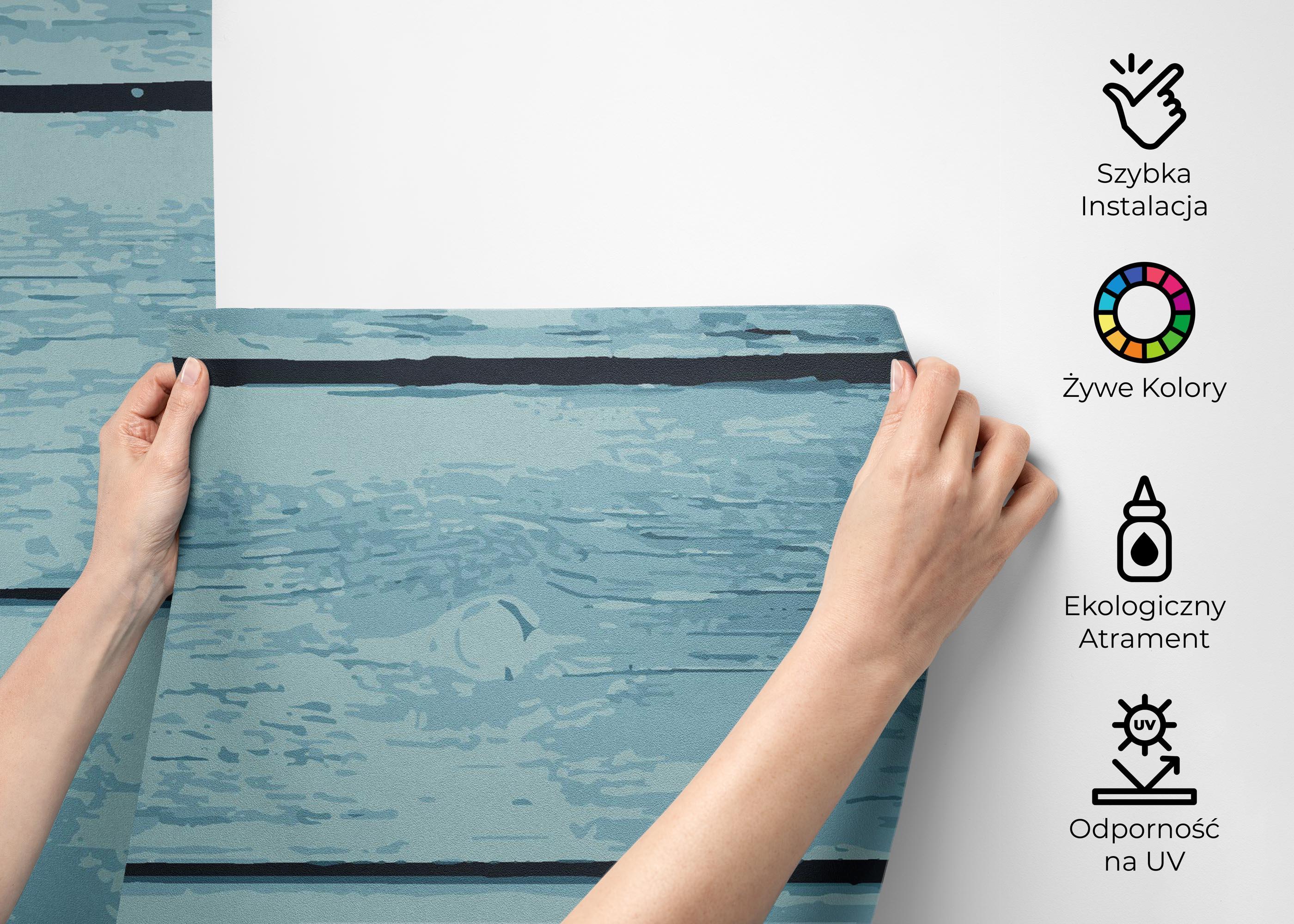 Fototapeta Blue Nice Wood mockup 2