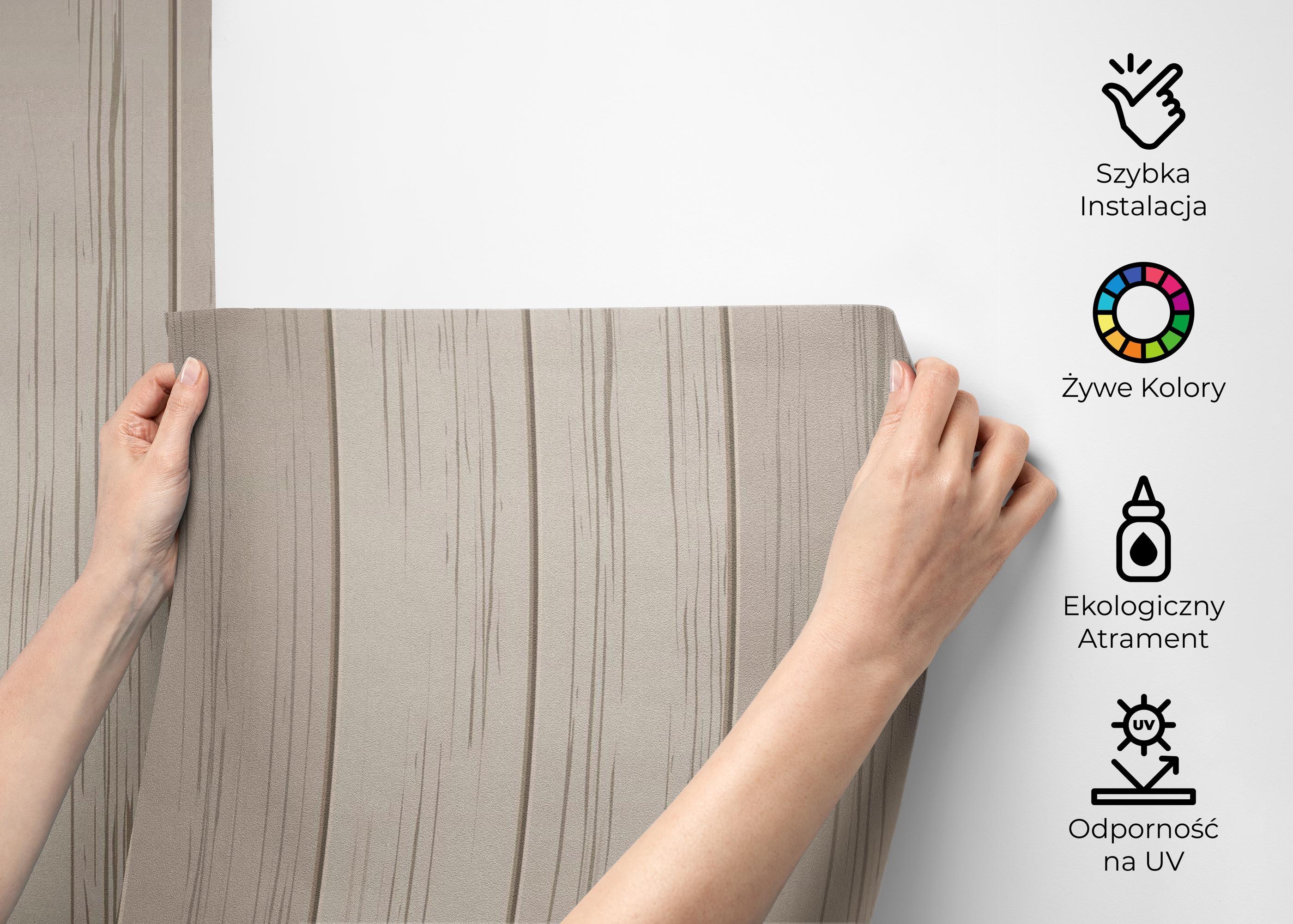 Fototapeta Cream Wood Wall mockup 2