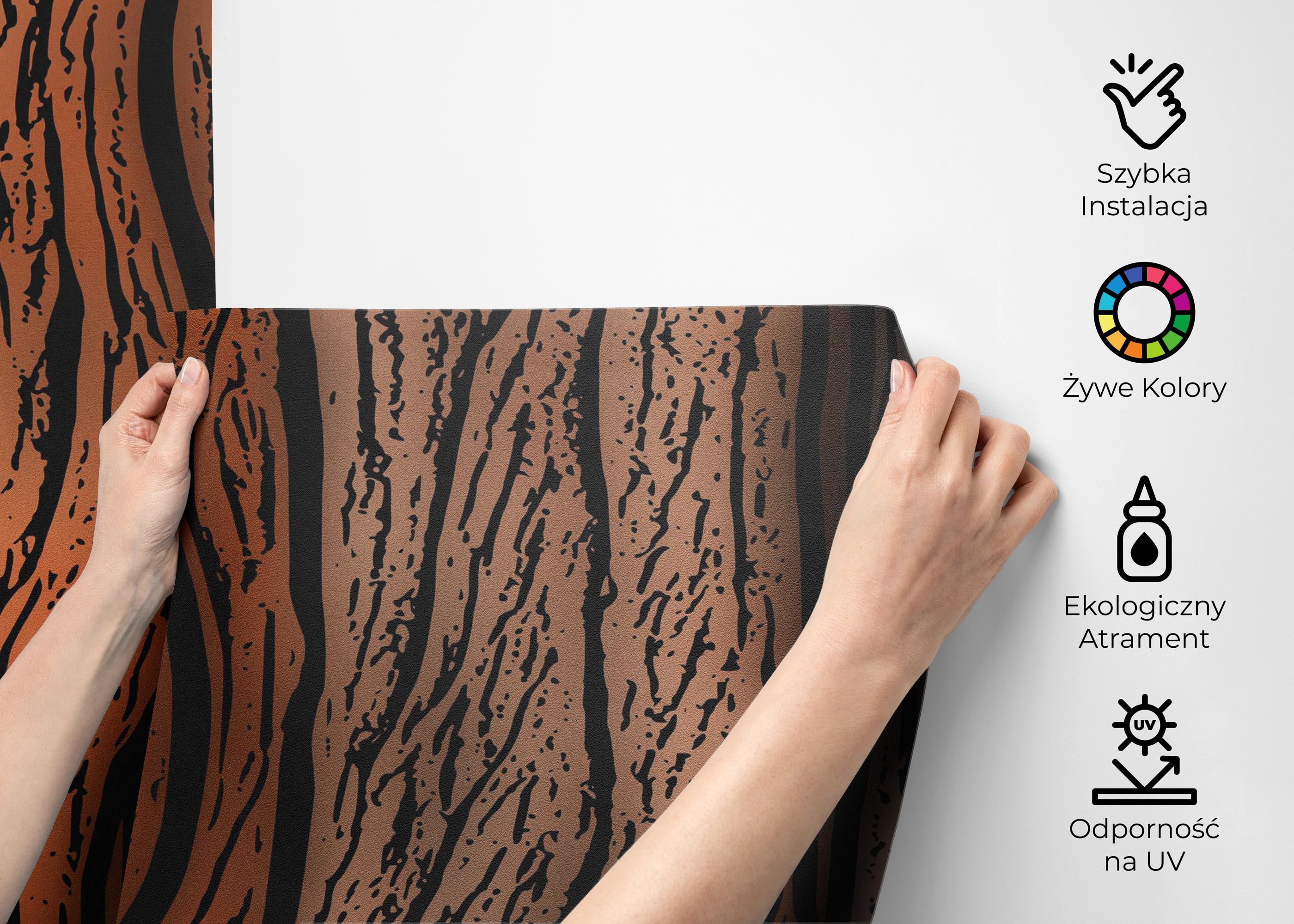 Fototapeta Orange Black Wood mockup 2