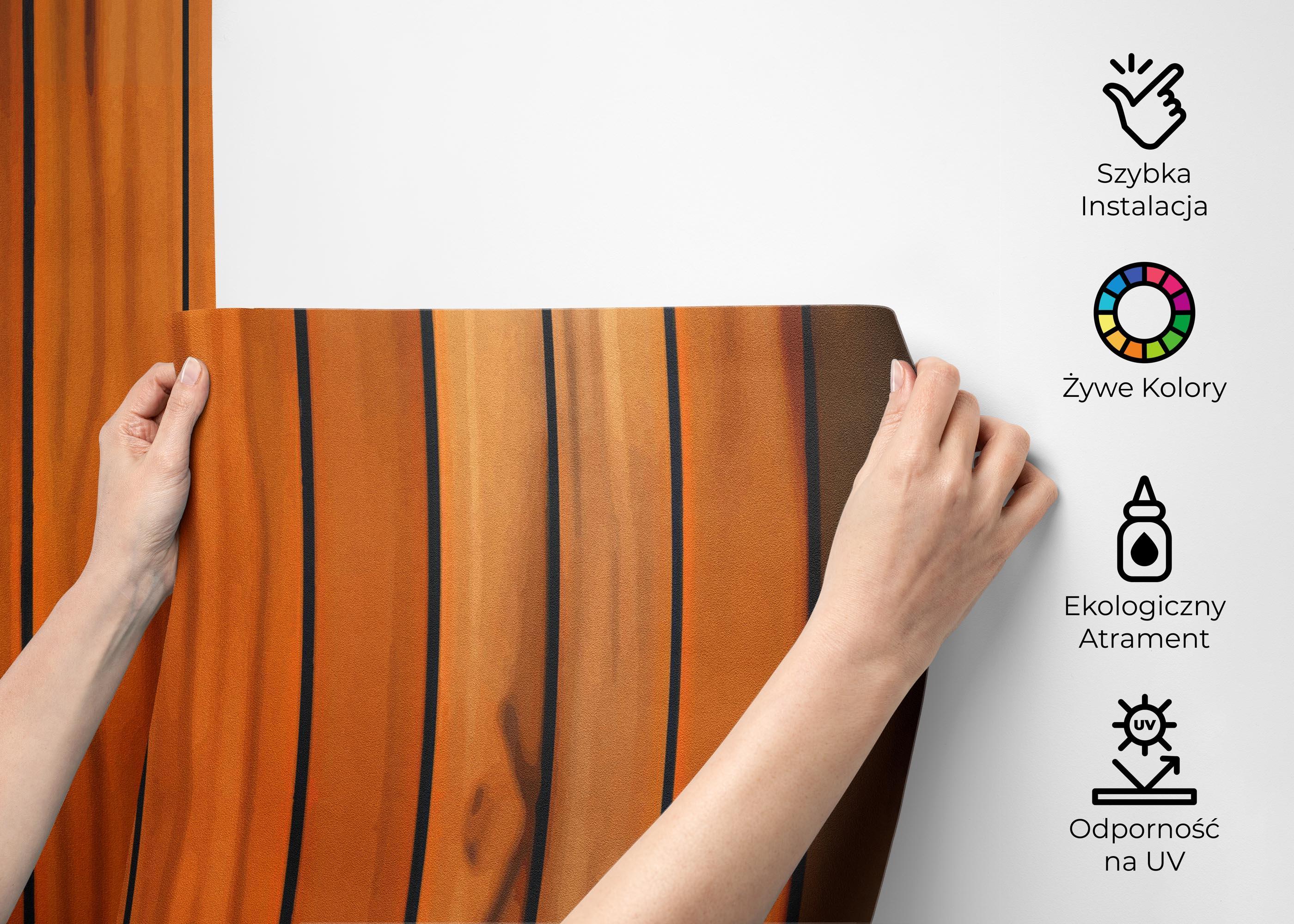 Fototapeta Orange Brown Wood mockup 2